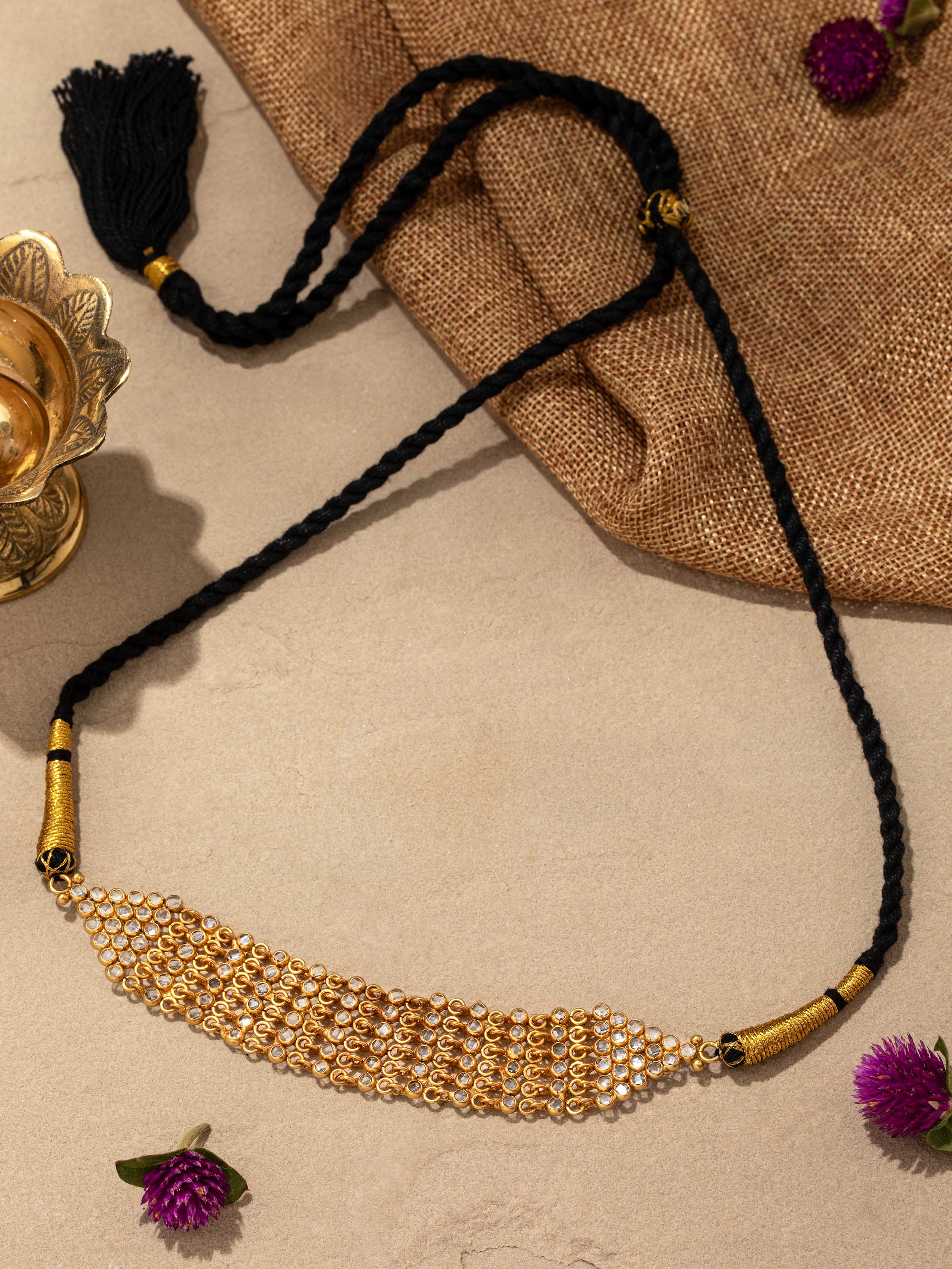 Overhead view of Silver Smithing Choker emphasizing the elegant design and refined silver work