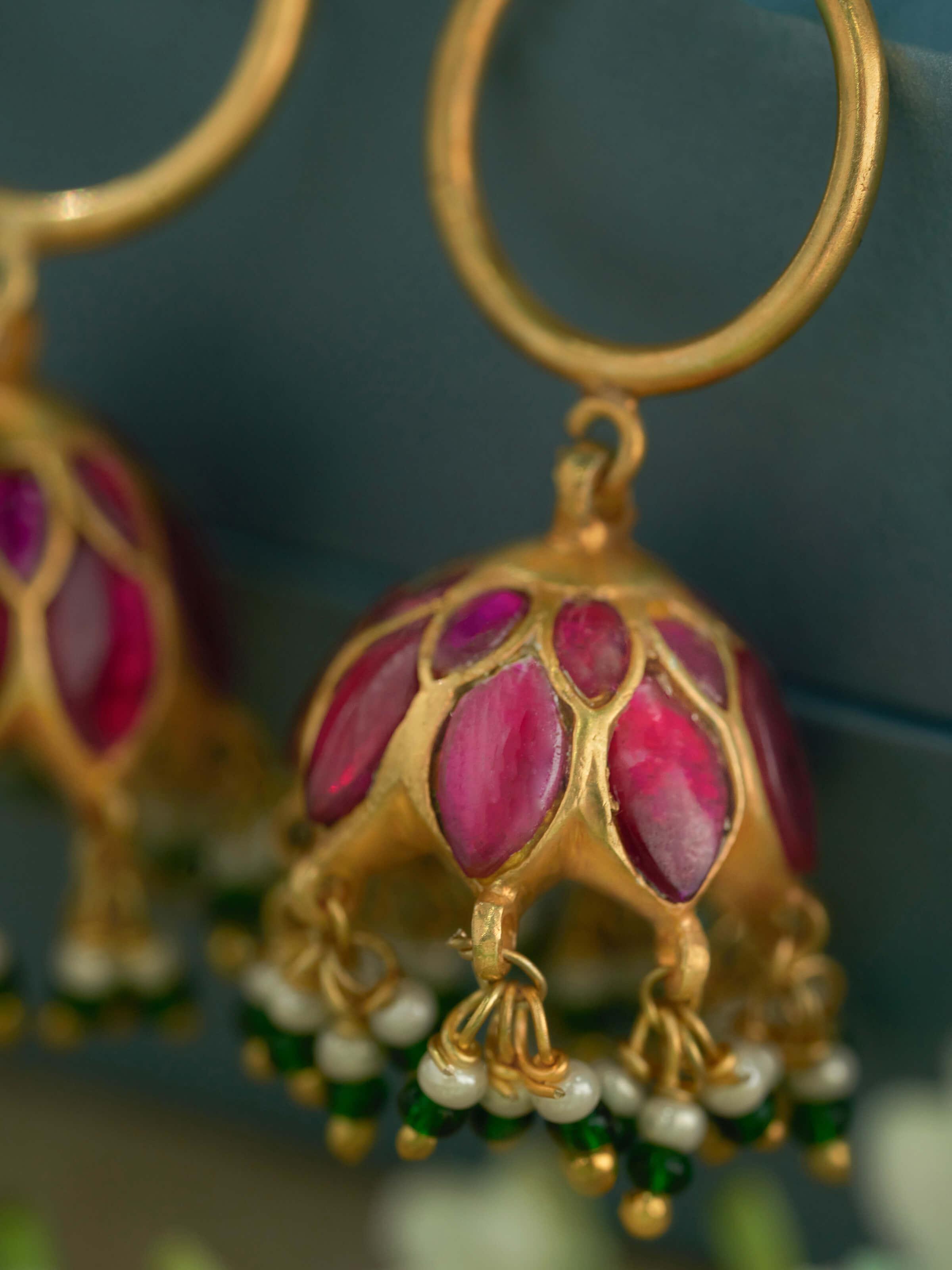 Detail shot of Silver Smithing earrings capturing the fine silver texture and artisanal form.