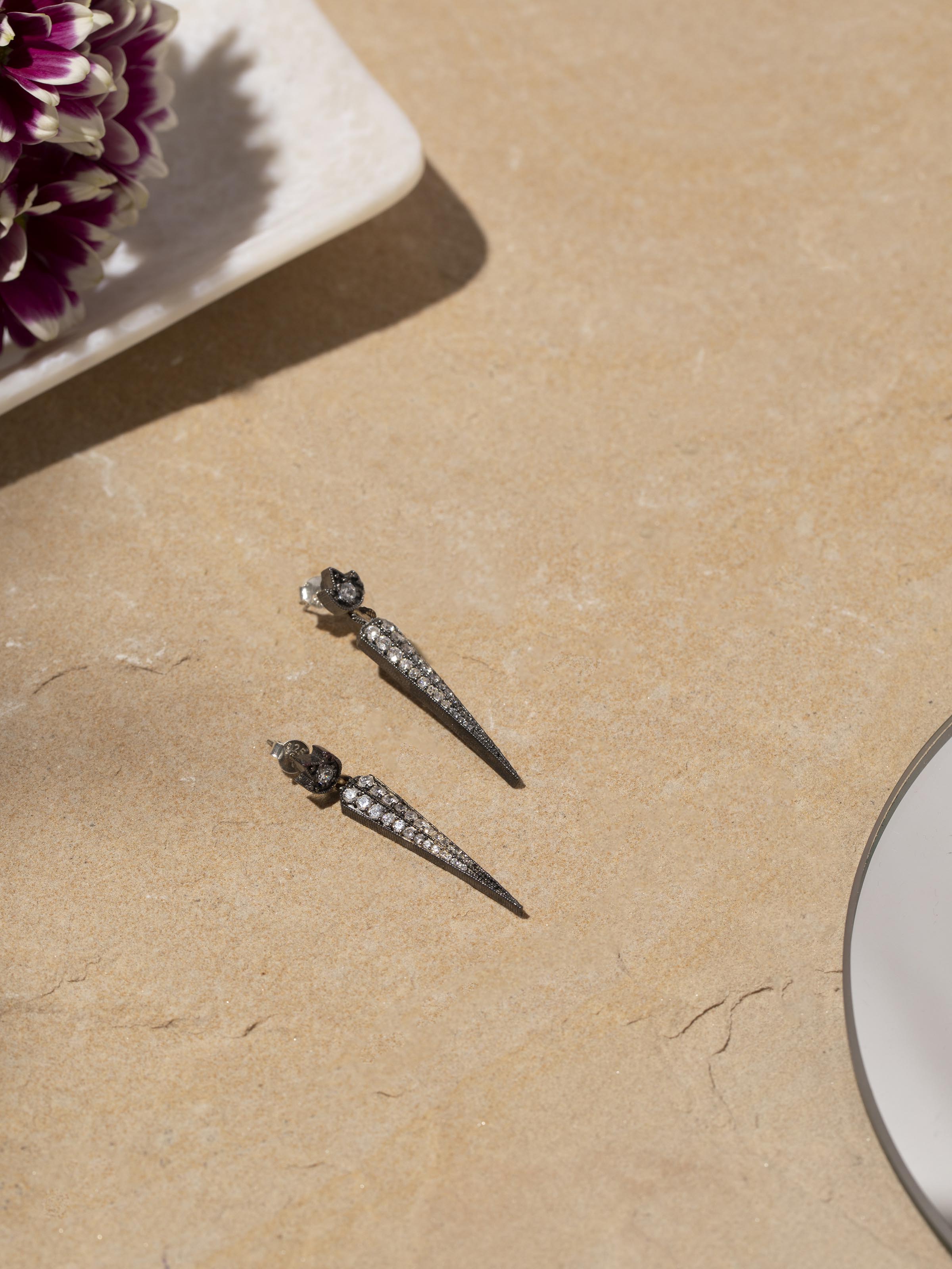 Close-up of Silver Smithing Collar Necklace focusing on its fine craftsmanship.