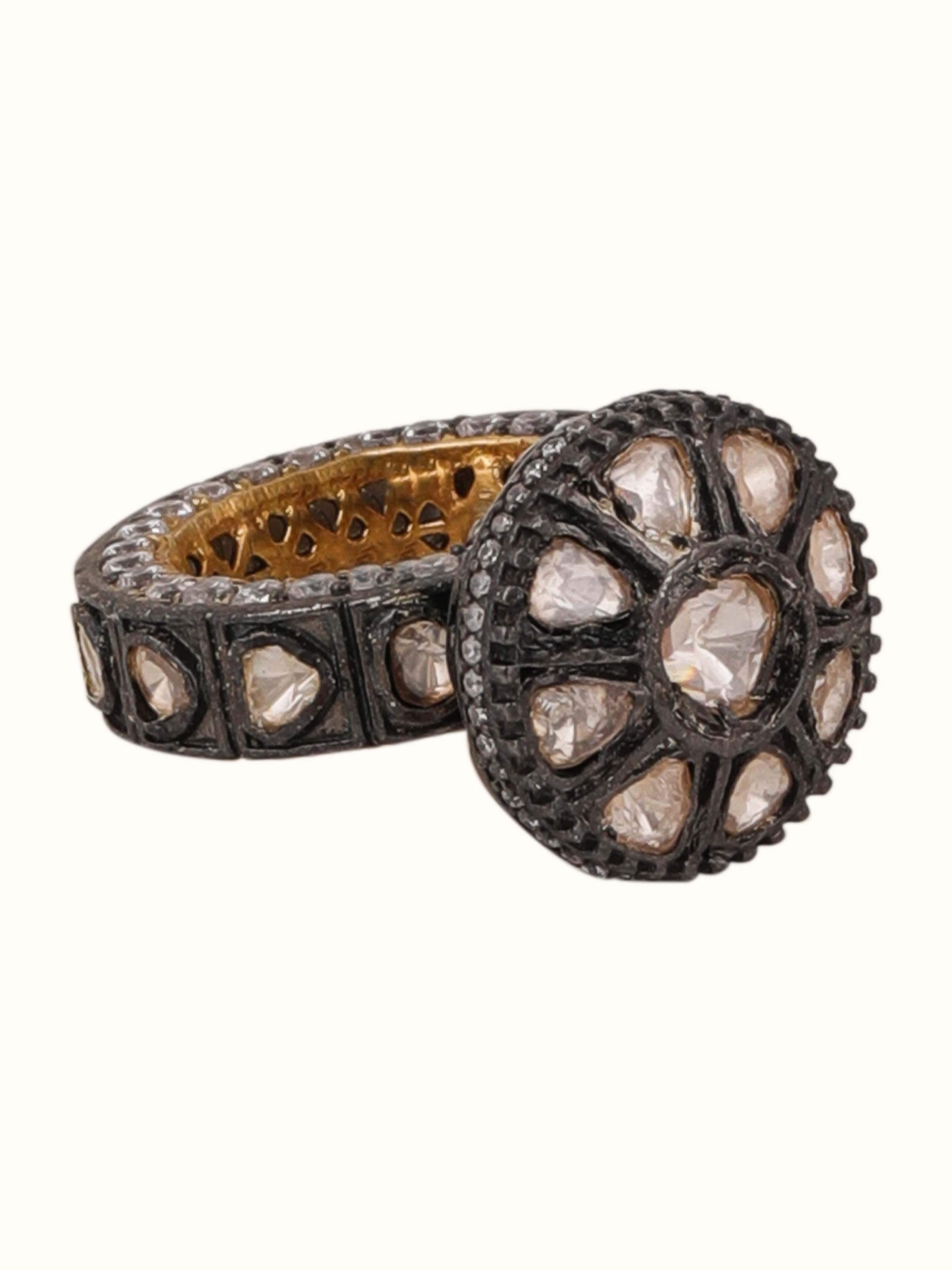 Front view of Silversmithing Women's Ring showcasing exquisite silverwork and elegant design.