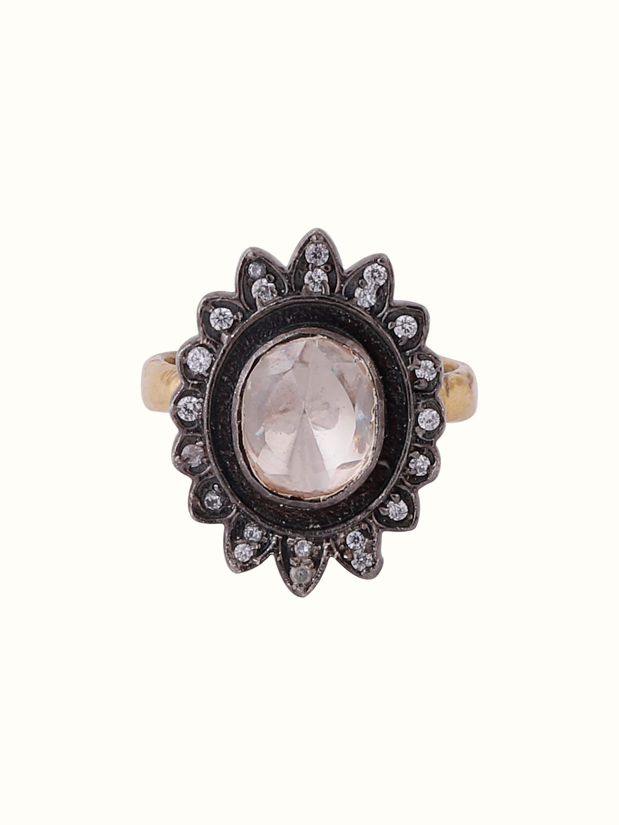 Front view of Silversmithing Women's Ring showcasing its elegant design and polished silver finish