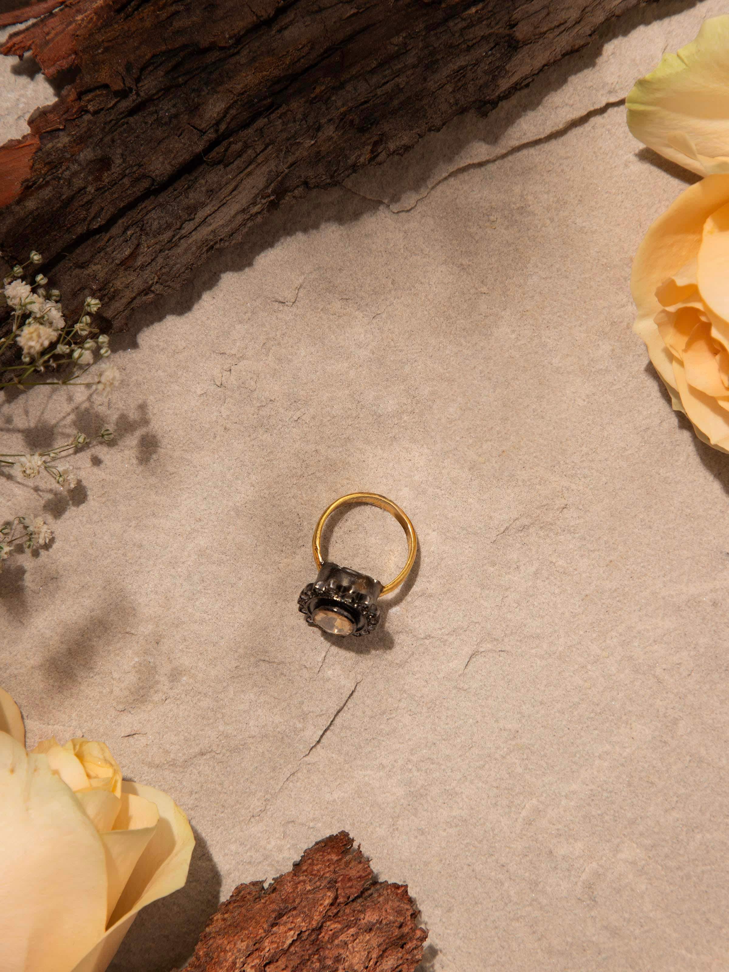 Side view of Silversmithing Women's Ring highlighting the detailed craftsmanship and smooth silver texture