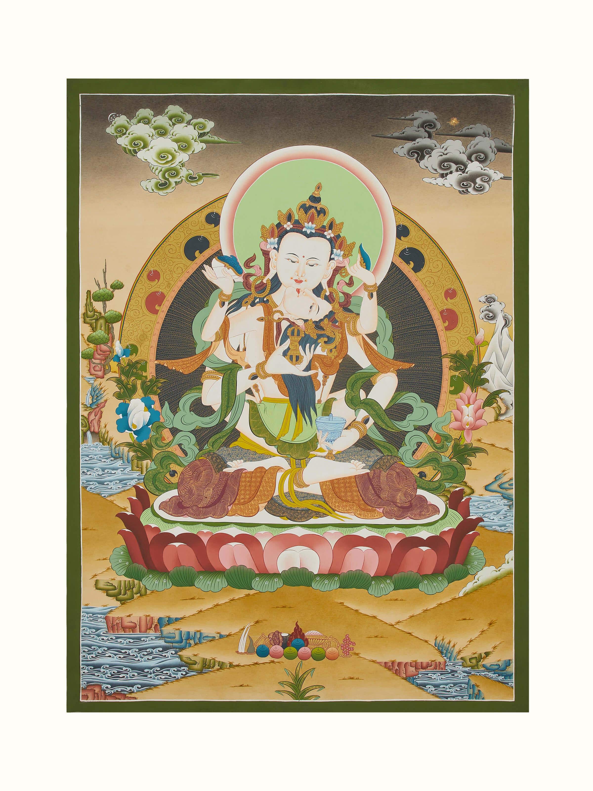 Front view of Thangka Satva painting
