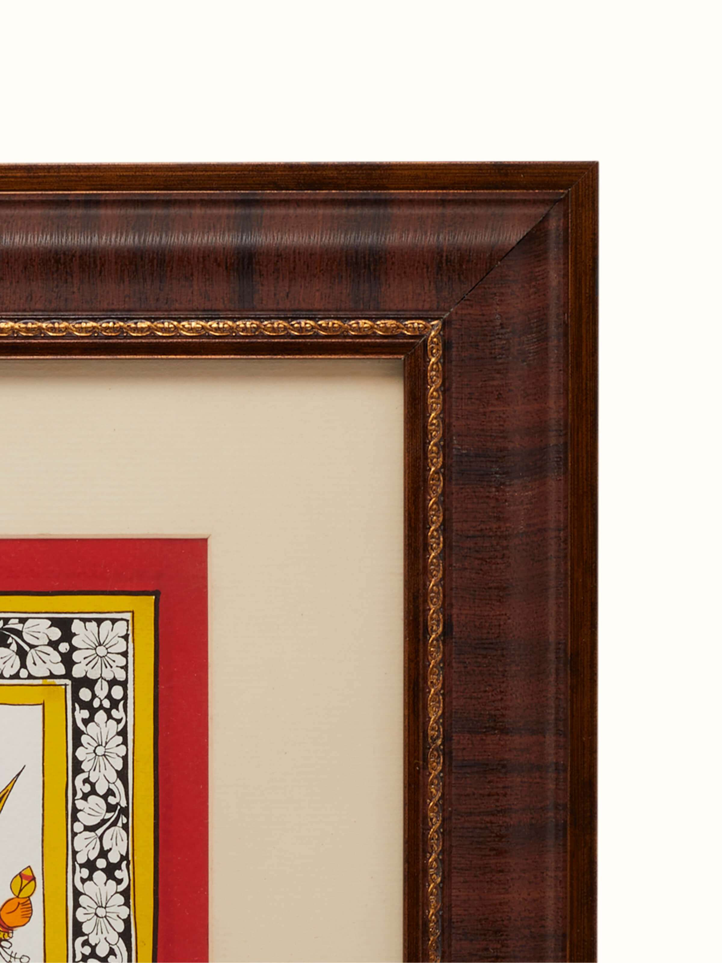 Close-up view of Phad lord Ganpati painting emphasizing traditional artistry