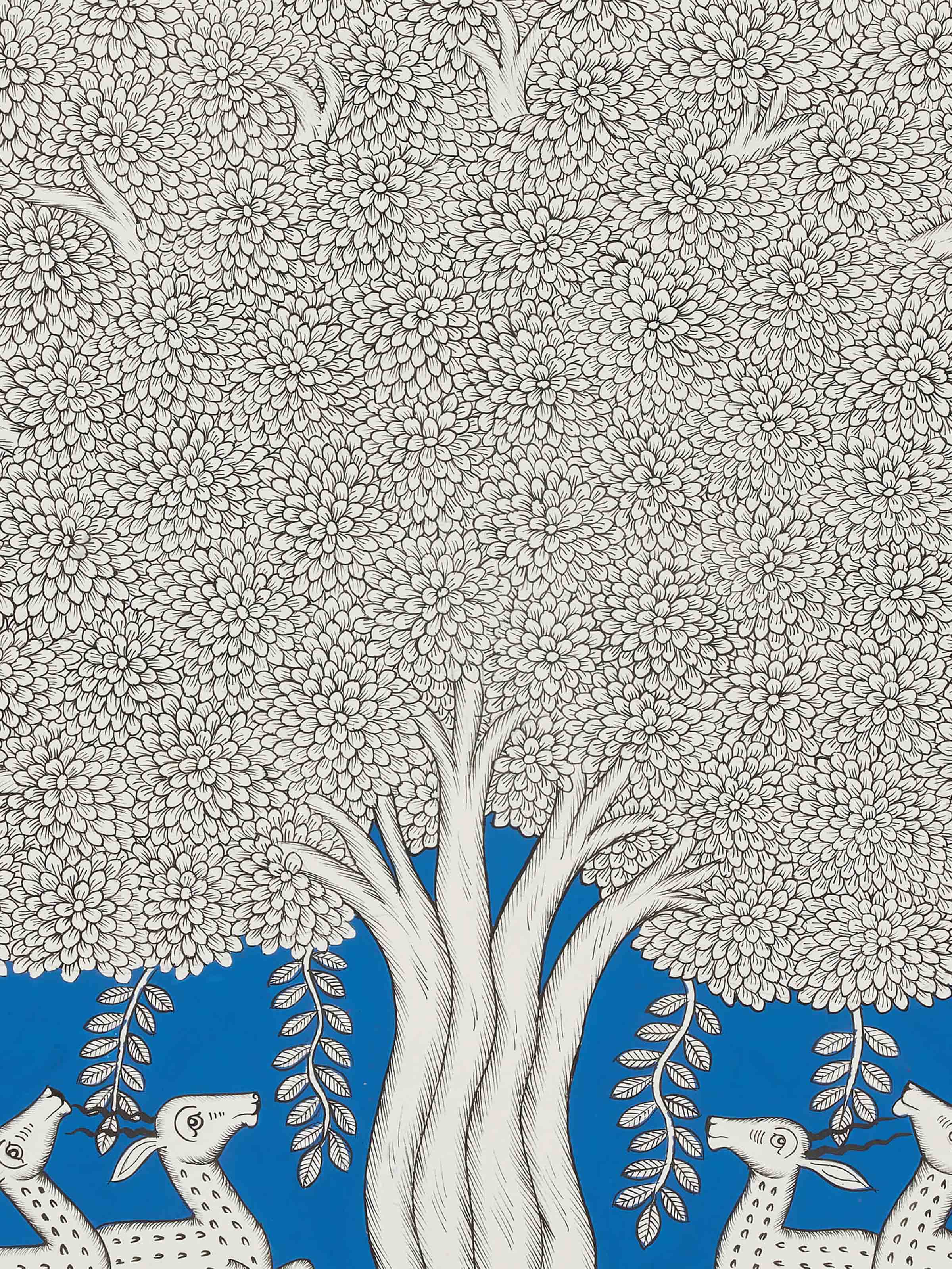 Back view of Phad deer herd painting