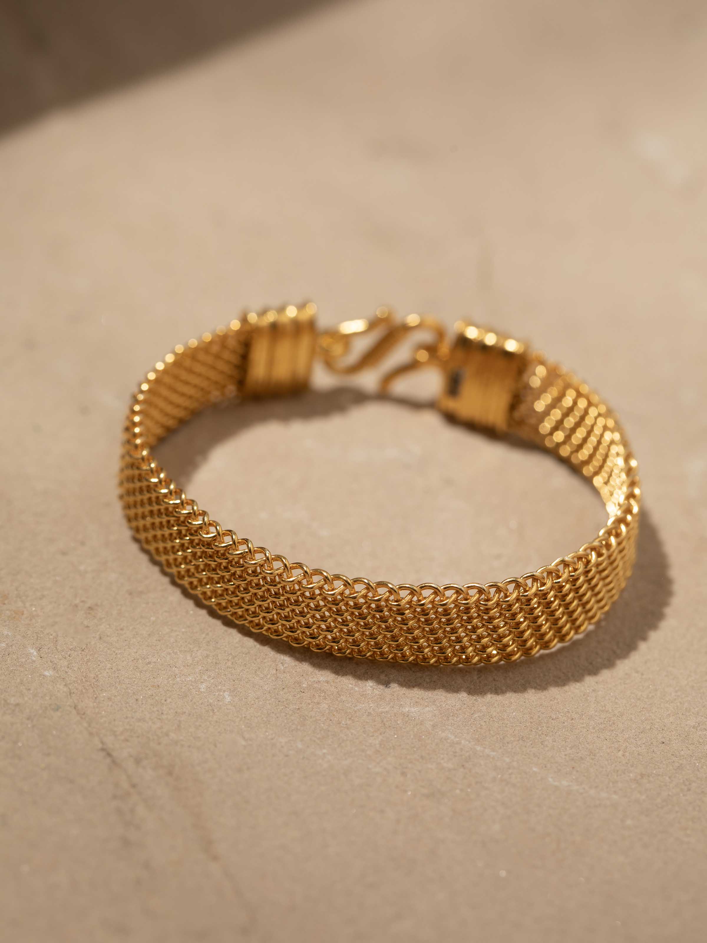 Close-up view of Silver Flexible Bracelet highlighting the detailed silverwork and flexibility.