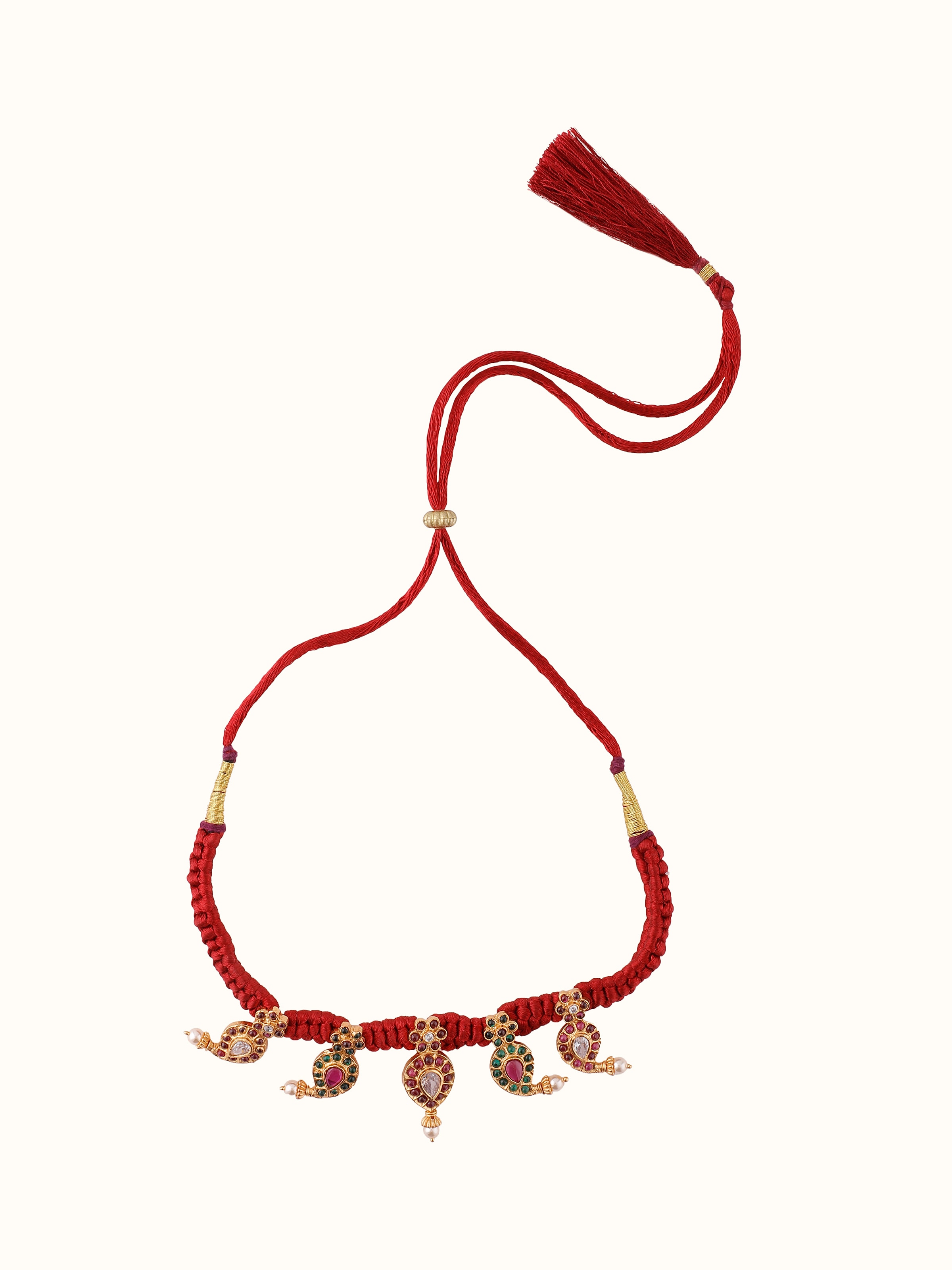 Front view of Silversmithing Collar Necklace featuring elegant design by Swadesh