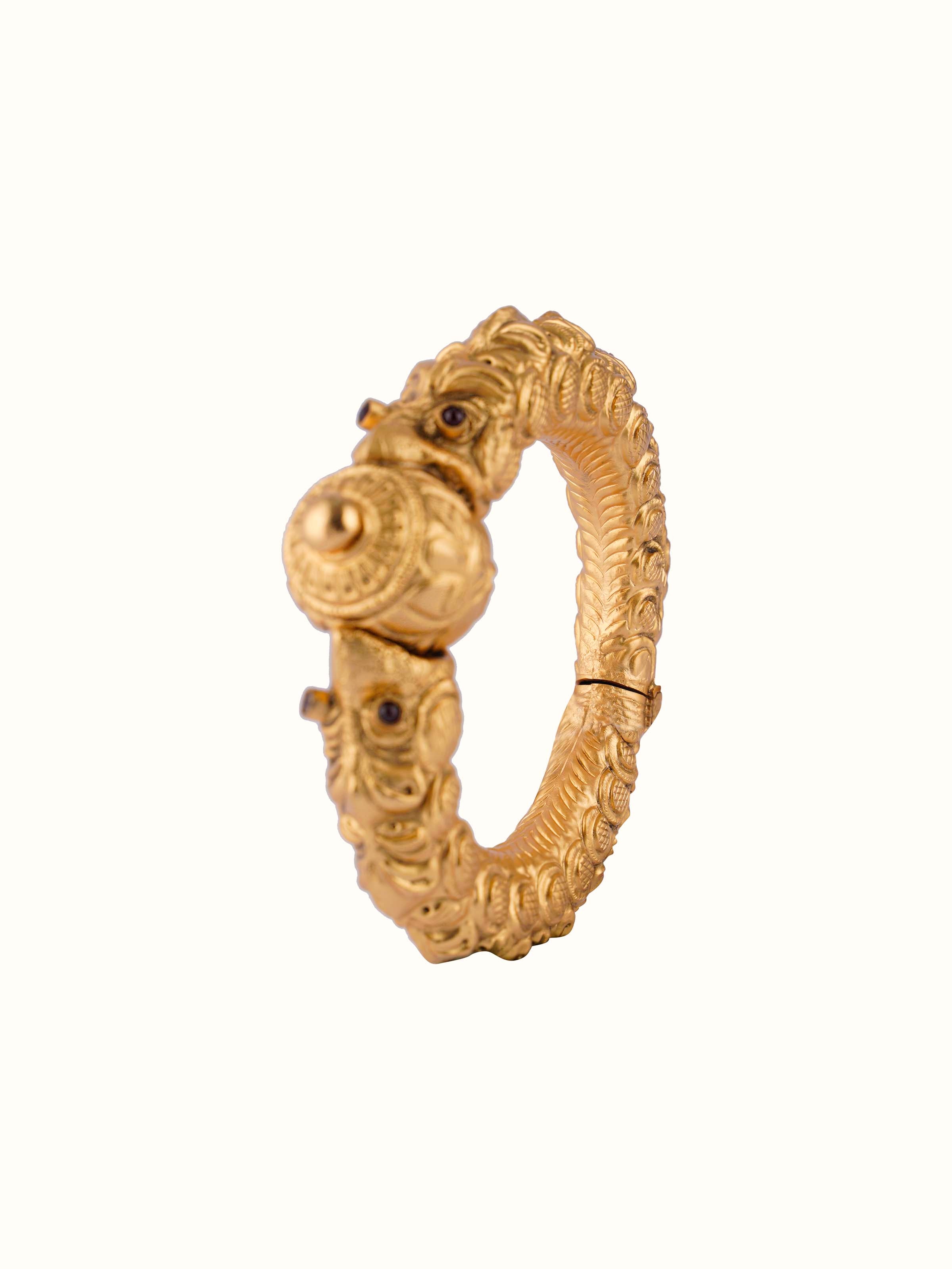 Front view of Silversmithing Kada displaying detailed silver craftsmanship.