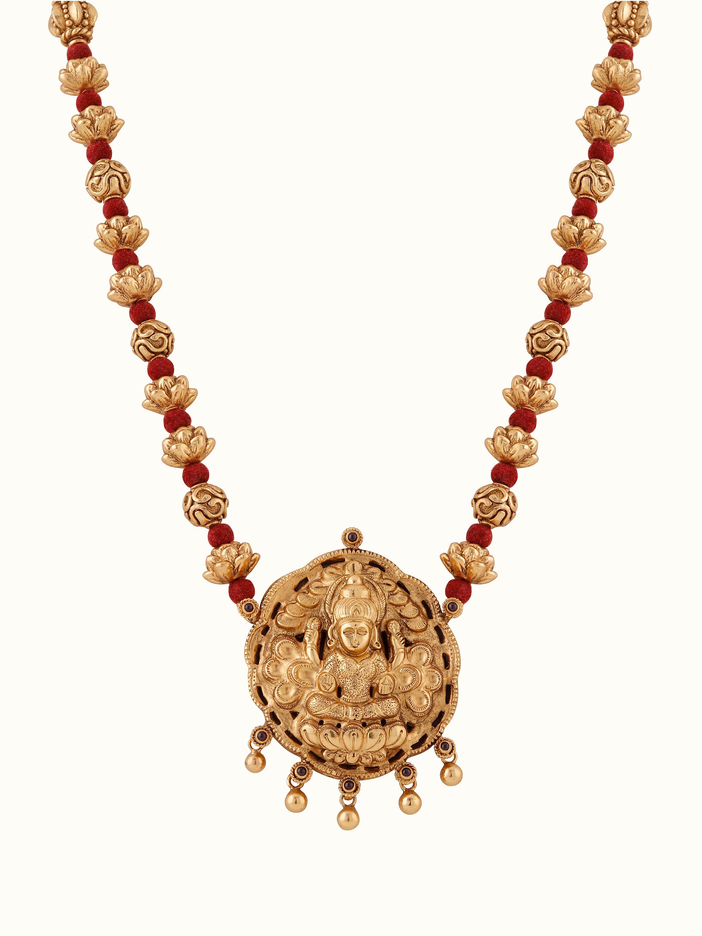 Front view of Silversmithing Long Necklace highlighting the elegant silver design and detailed craftsmanship