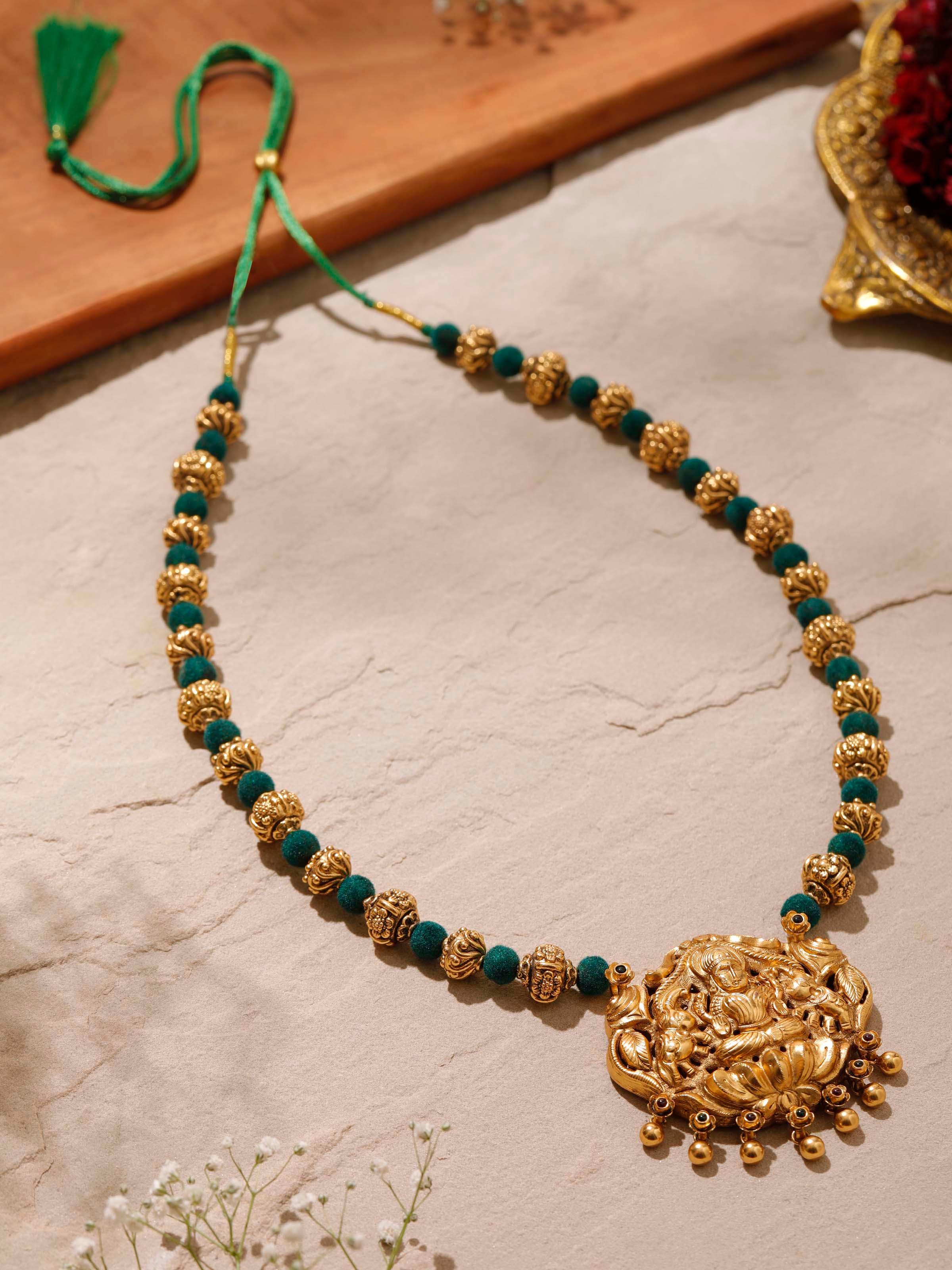 Close-up of Silversmithing Long Necklace displaying elegant craftsmanship by Swadesh