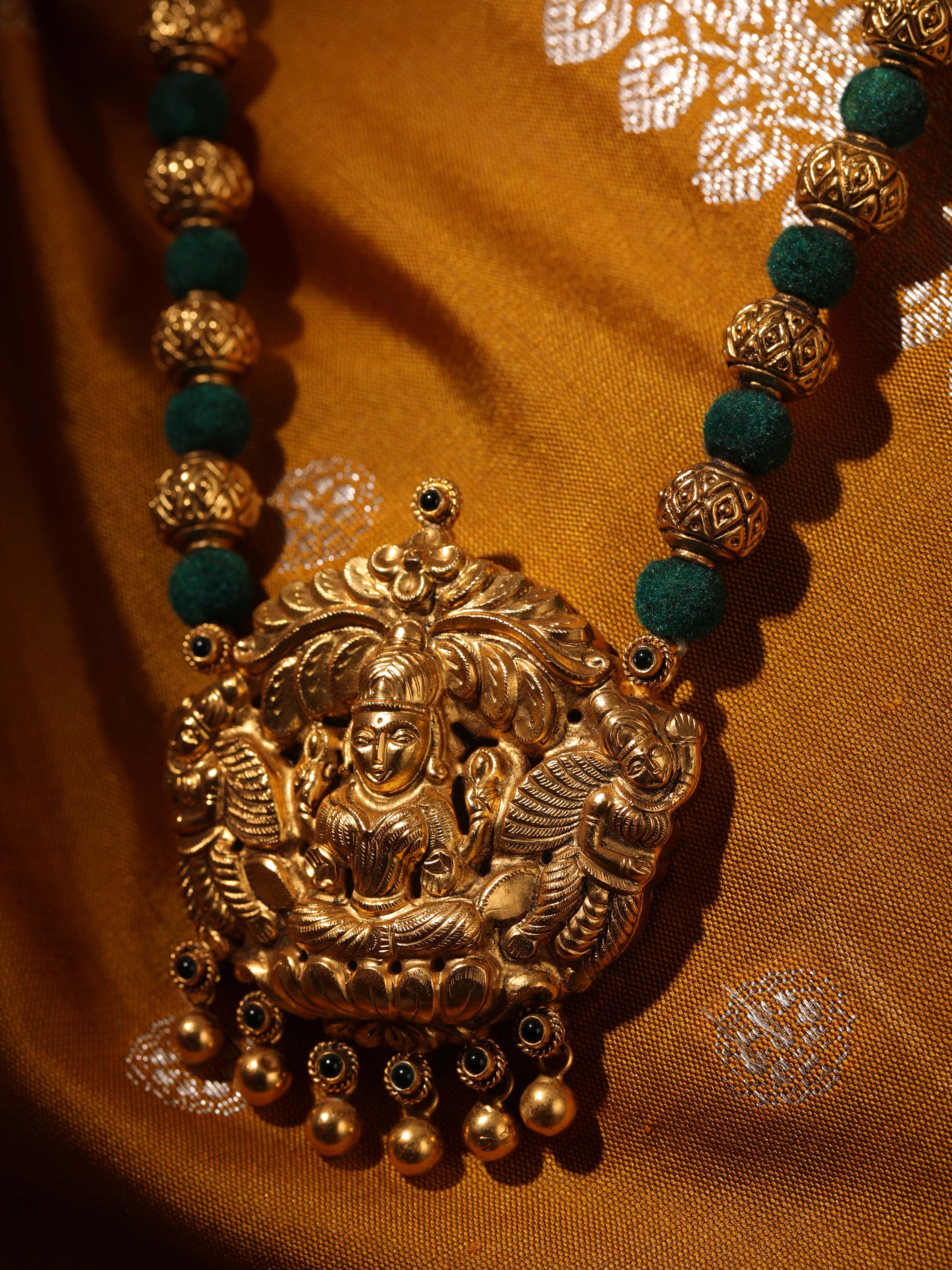 Side view of Silversmithing Long Necklace showcasing the detailed link design and necklace length