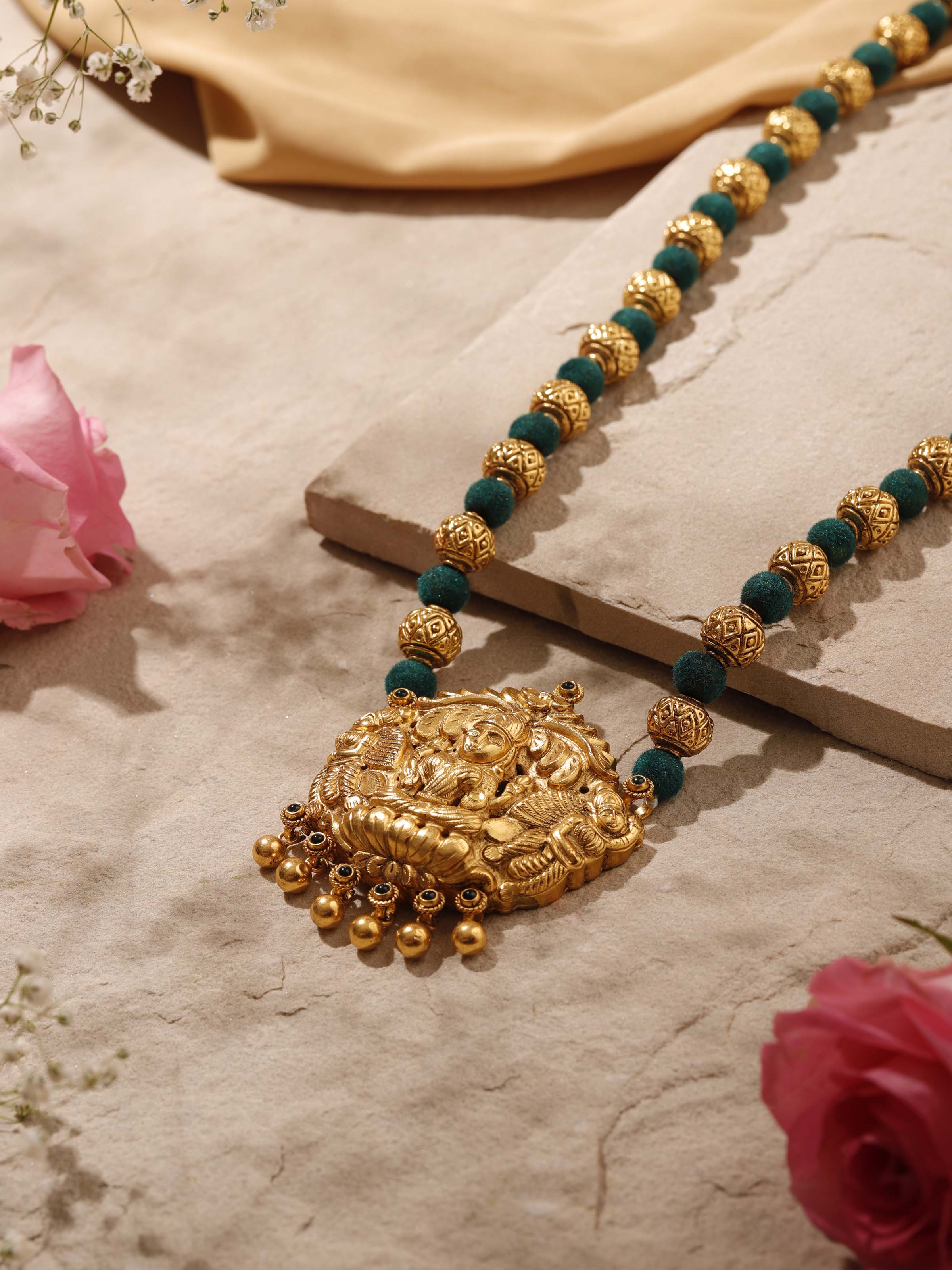 Detailed view of Silversmithing Long Necklace emphasizing the necklace's polished finish and design details