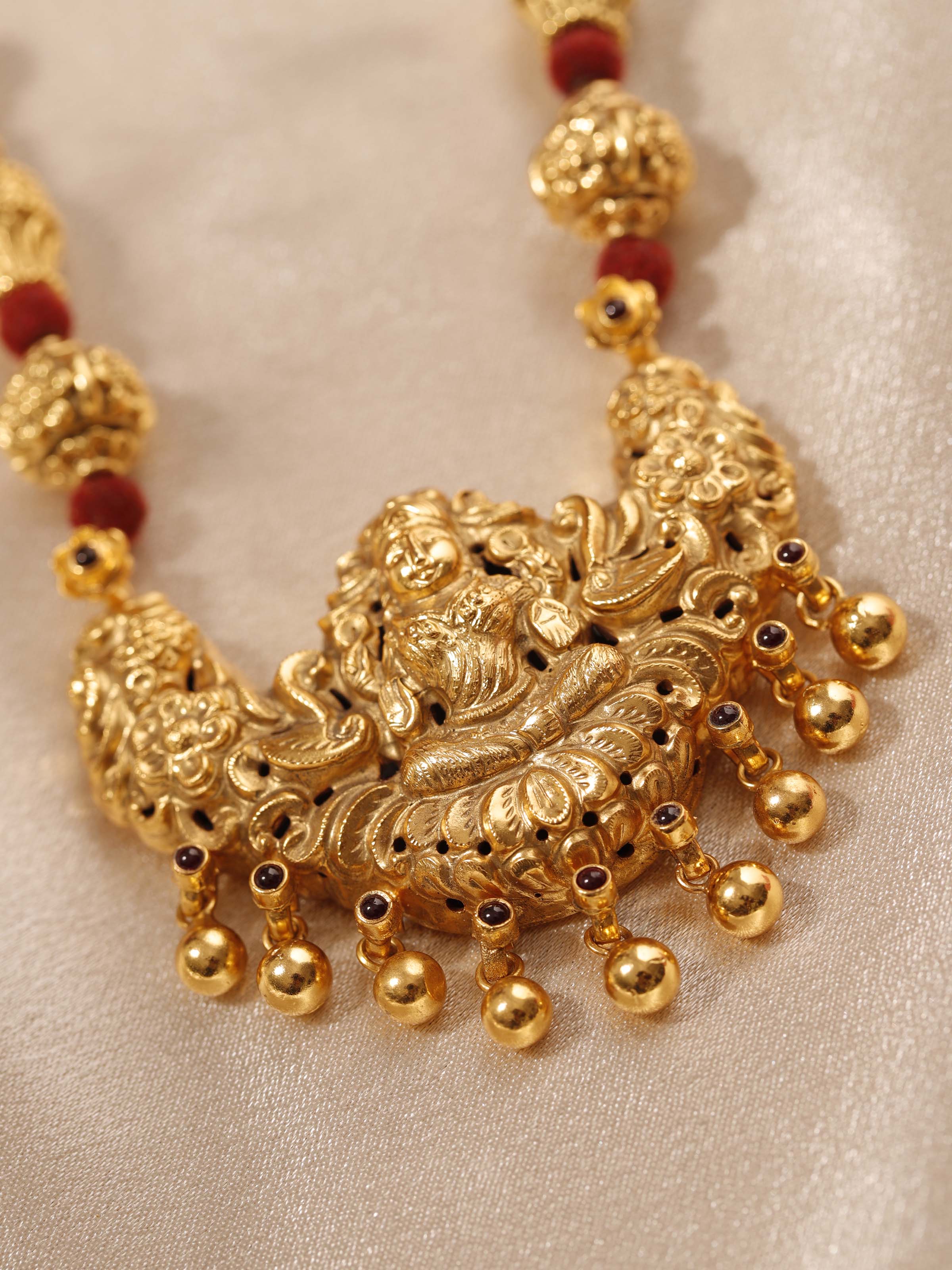 Angled view of Silversmithing Long Necklace showcasing the necklace's elegant drape and refined links