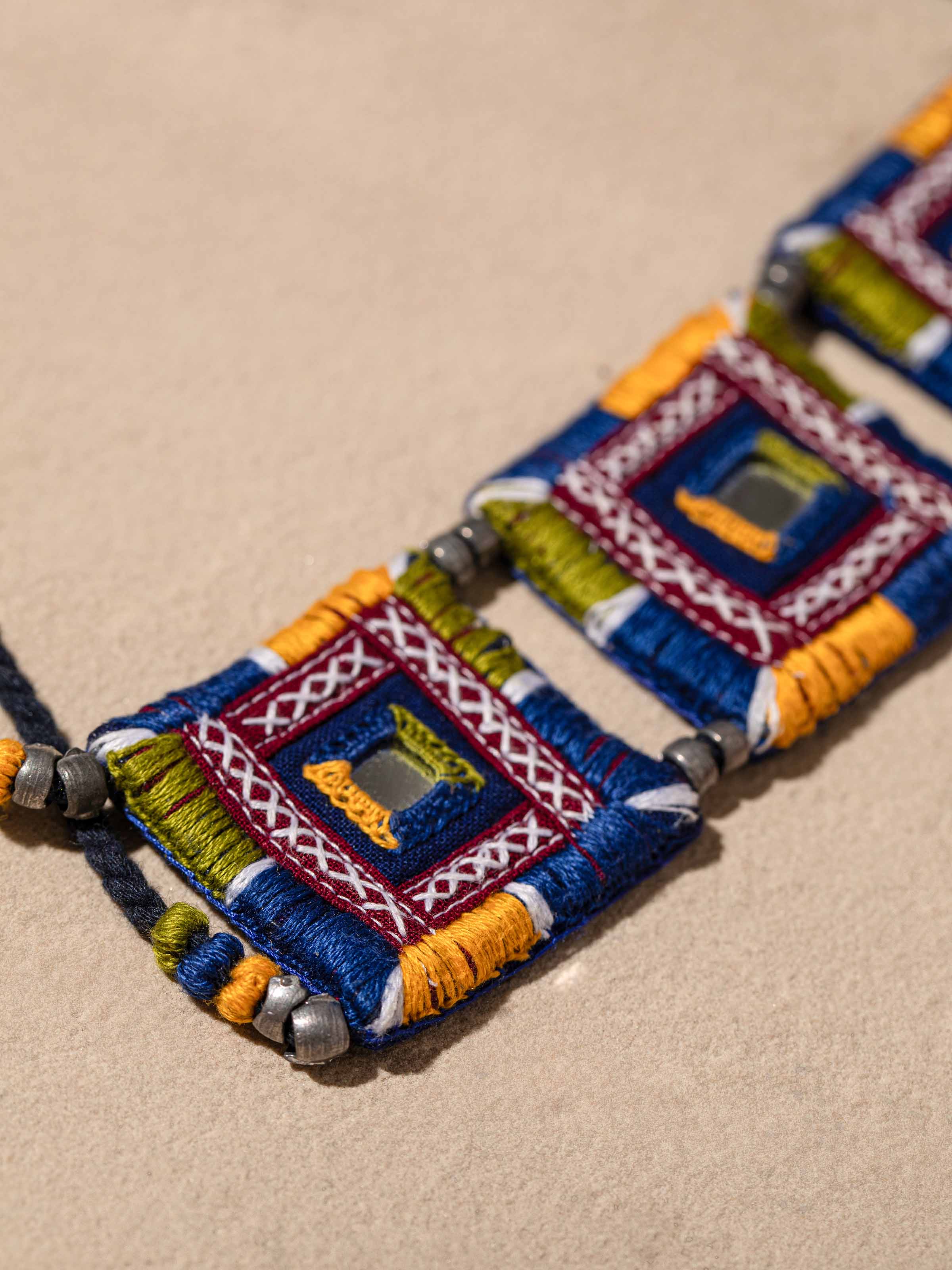 Side profile of Glass Bead Lanyard emphasizing the detailed beadwork.