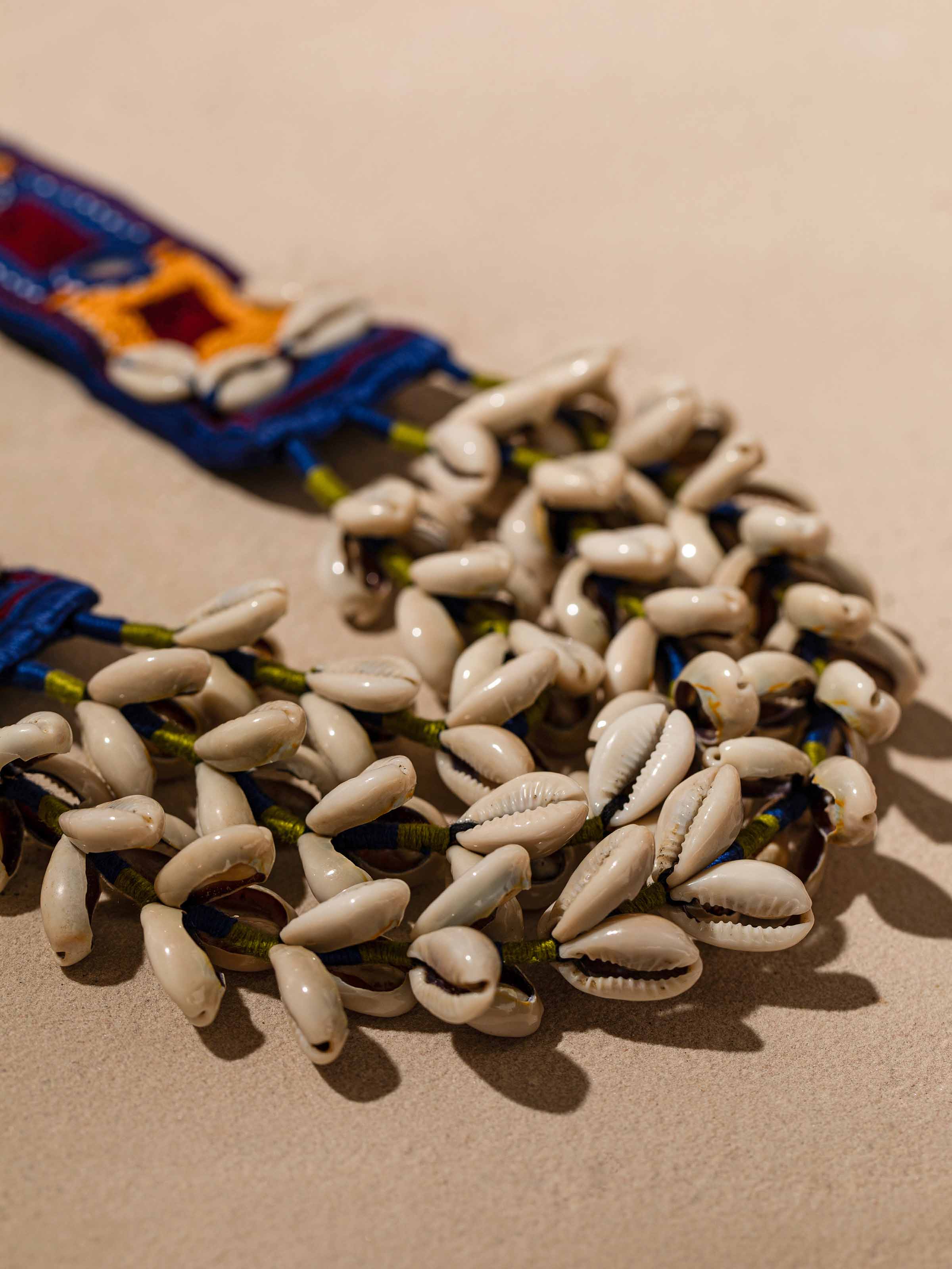 Detailed view of Banjara Embroidery Long Necklace, featuring rich embroidery