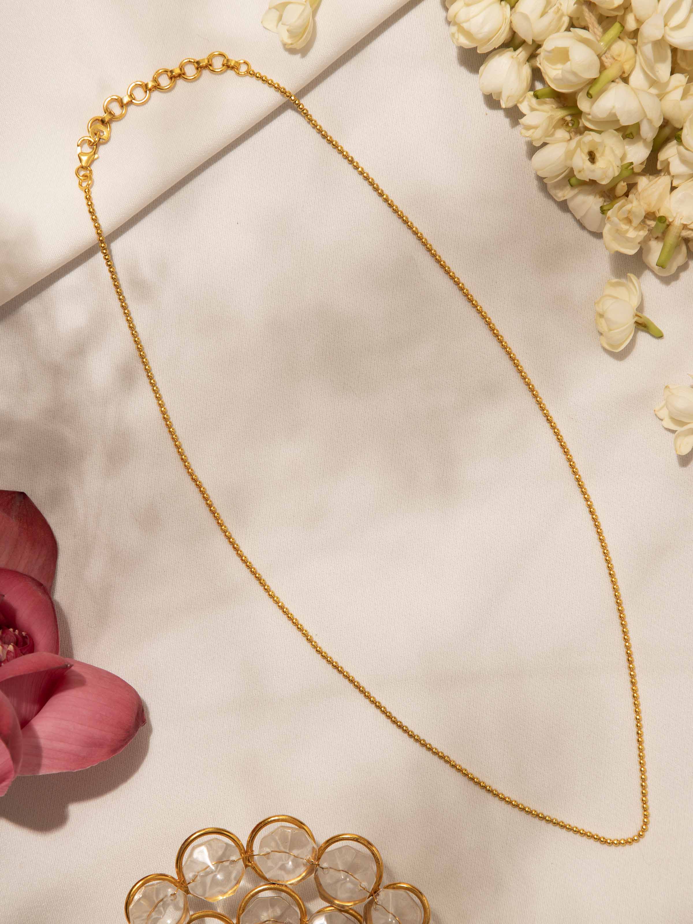 Angled view of Silver Smithing Chain emphasizing intricate link design and craftsmanship by Swadesh