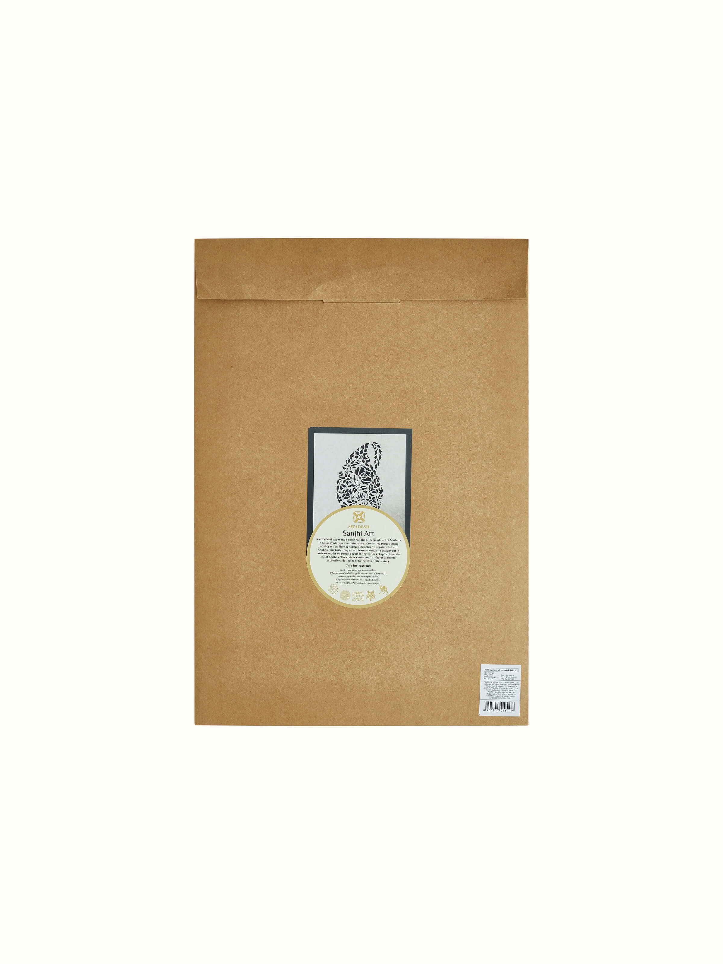 Full view of Sanjhi paper stencil parrot wall art, showcasing the complete design and artistic appeal