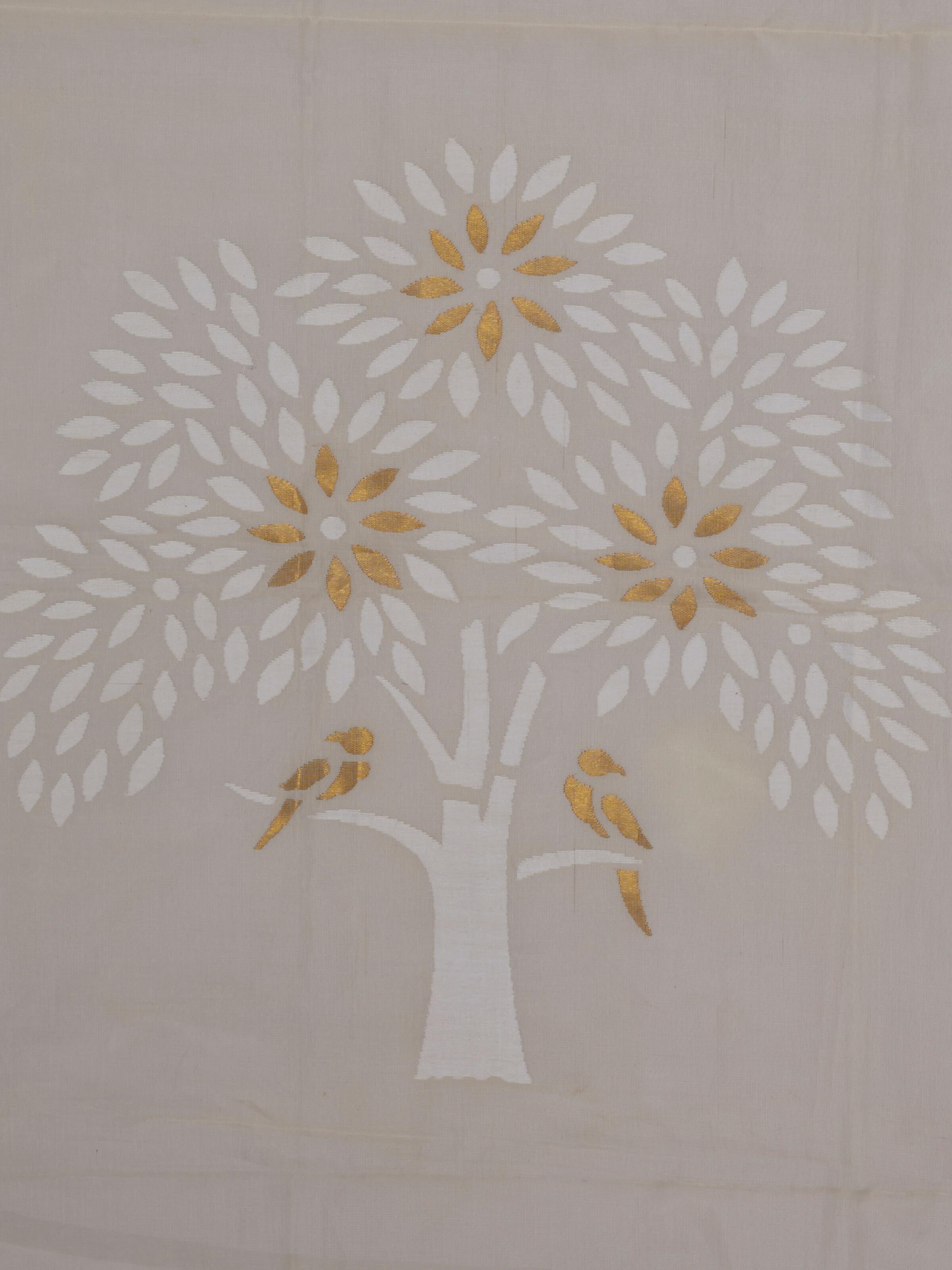 Detail view of Venkatgiri Birds on a Tree Wall Art highlighting the intricate patterns and craftsmanship.