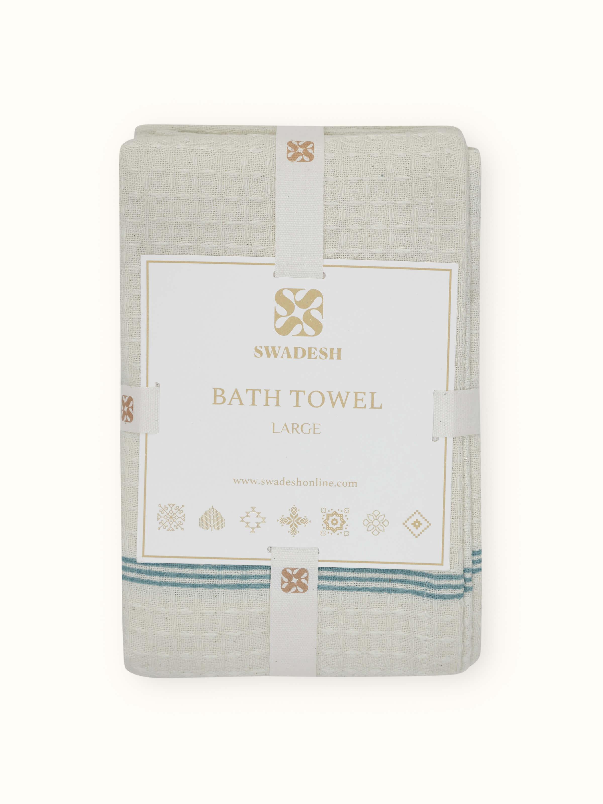 Palampore white floral cotton bath towel, showcasing the elegant design and soft cotton fabric.