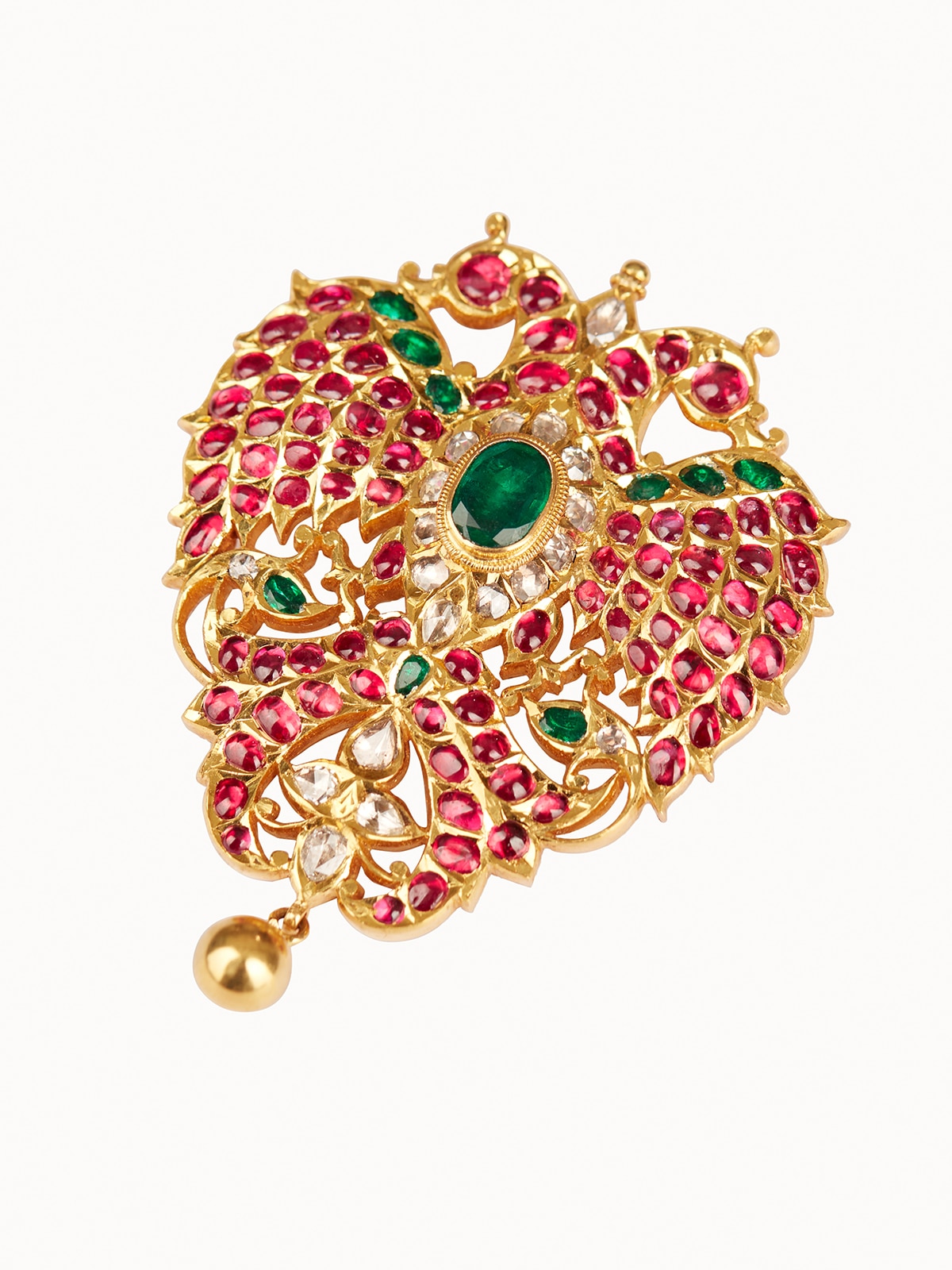 Overhead view highlighting intricate patterns on the 22 Karat Gold Brooch Pin
