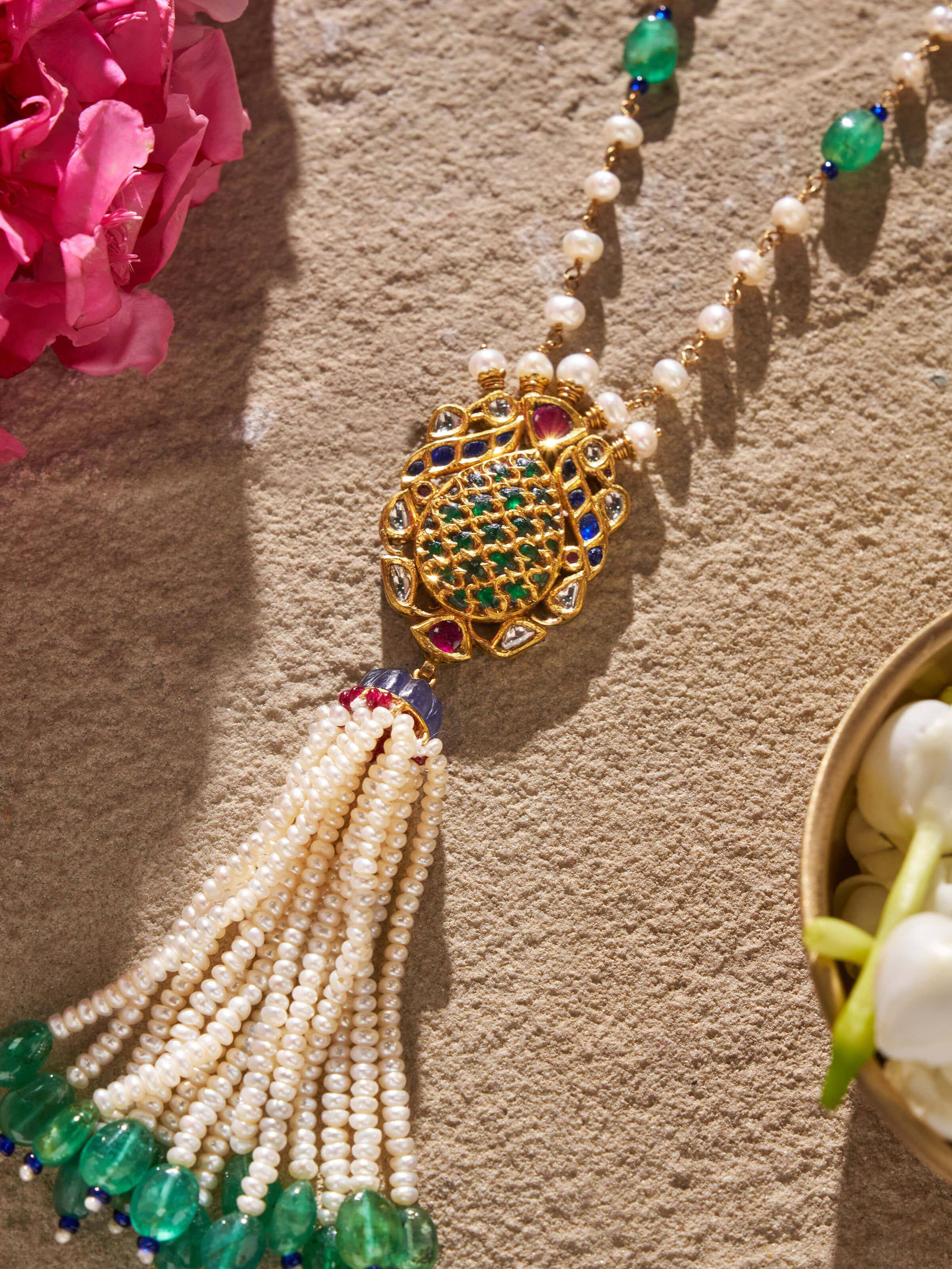 Artistic angle displaying the pendant’s overall shape and design