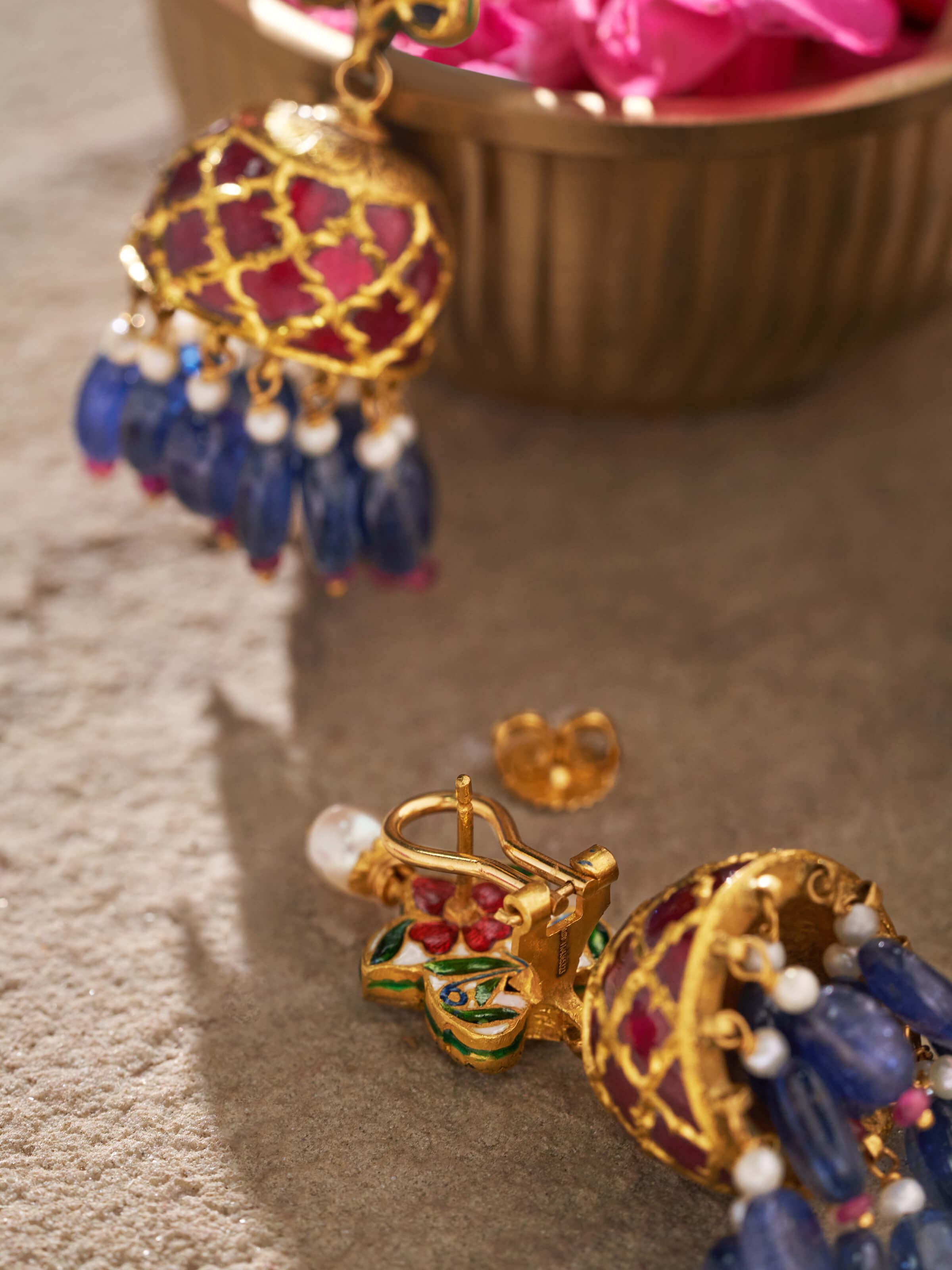 Back view displaying the hook and finish of the jhumka