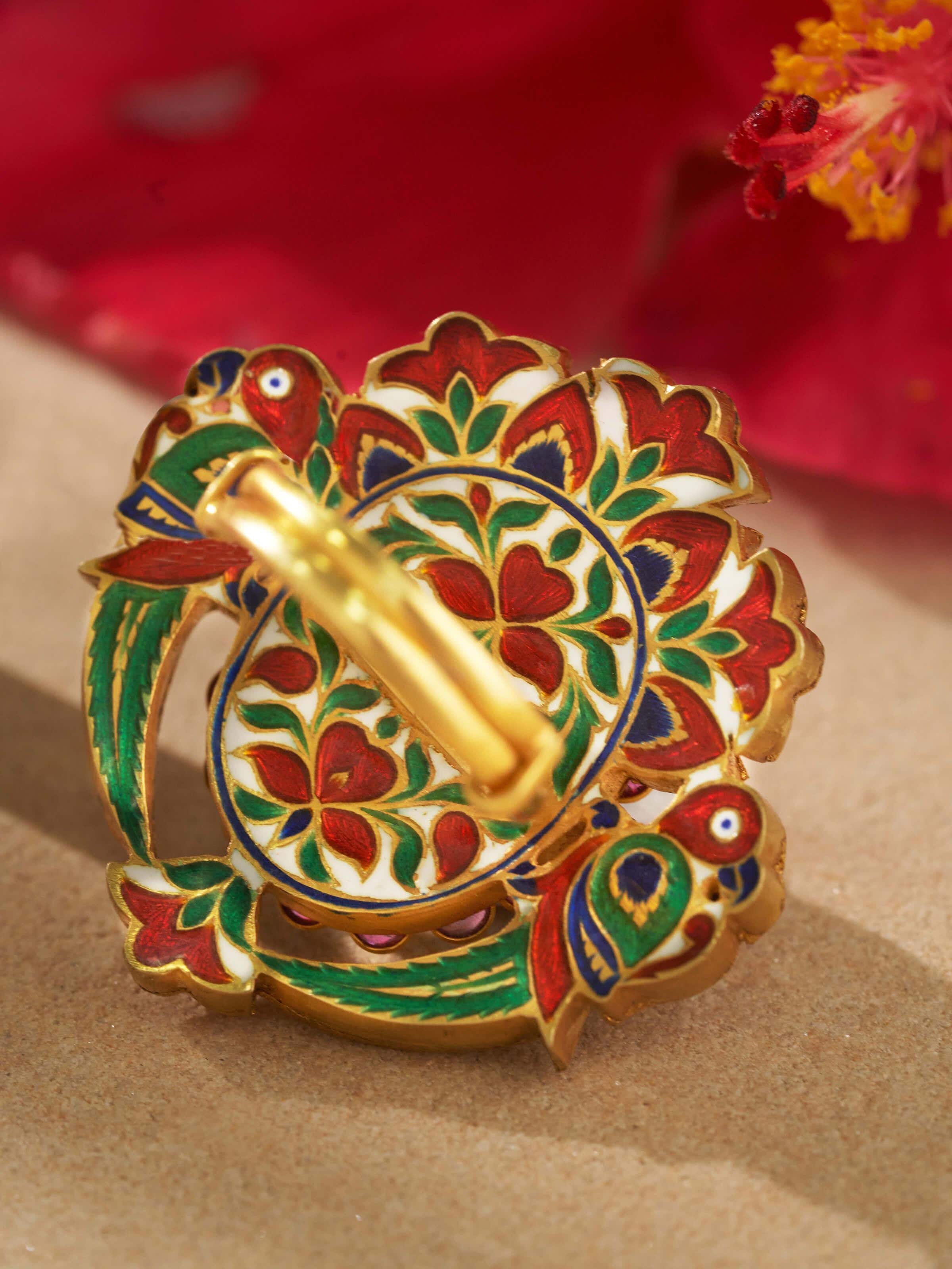 Back view of gold ring revealing smooth inner band and circular structure