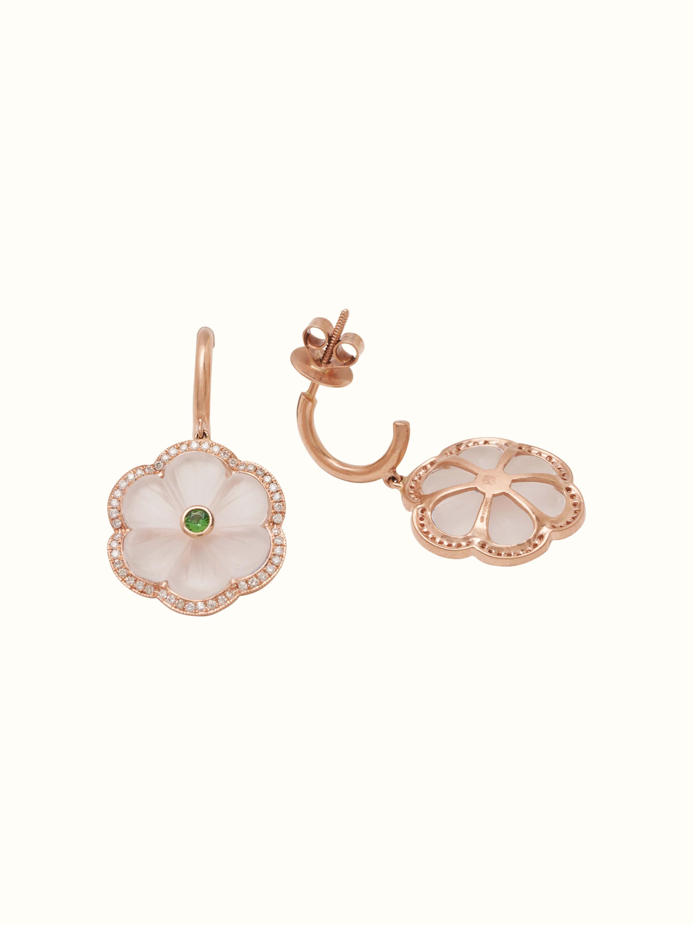 Side view of Lapidary 14 Karat Gold Drop Earrings displaying the elegant drop and gold finish.