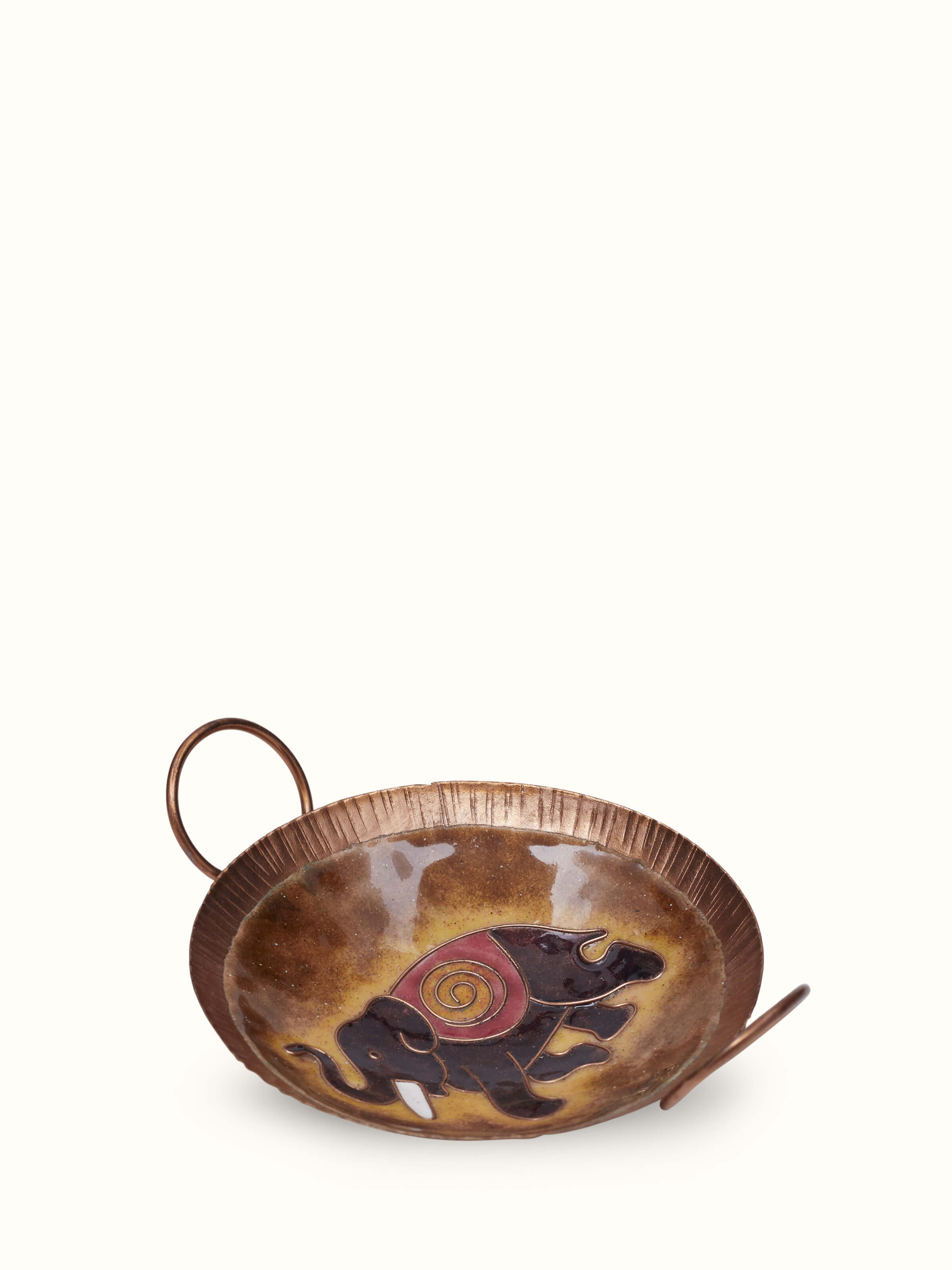 Close-up of Copper Kadhai, focusing on the texture and smoothness of the copper surface