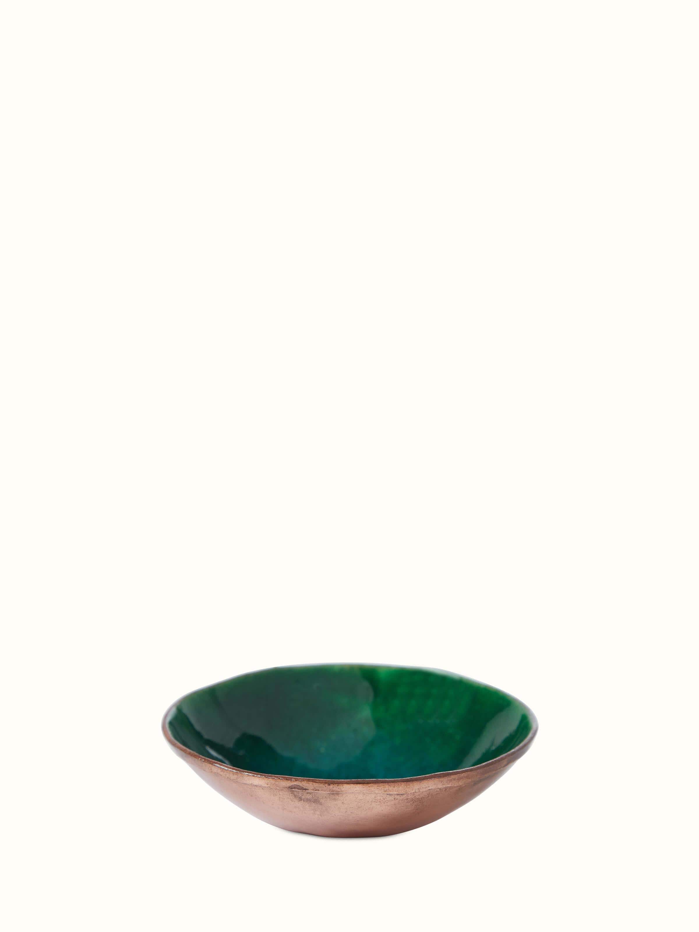 Front view of Copper nut bowl (6 inches) showcasing its polished surface and elegant design