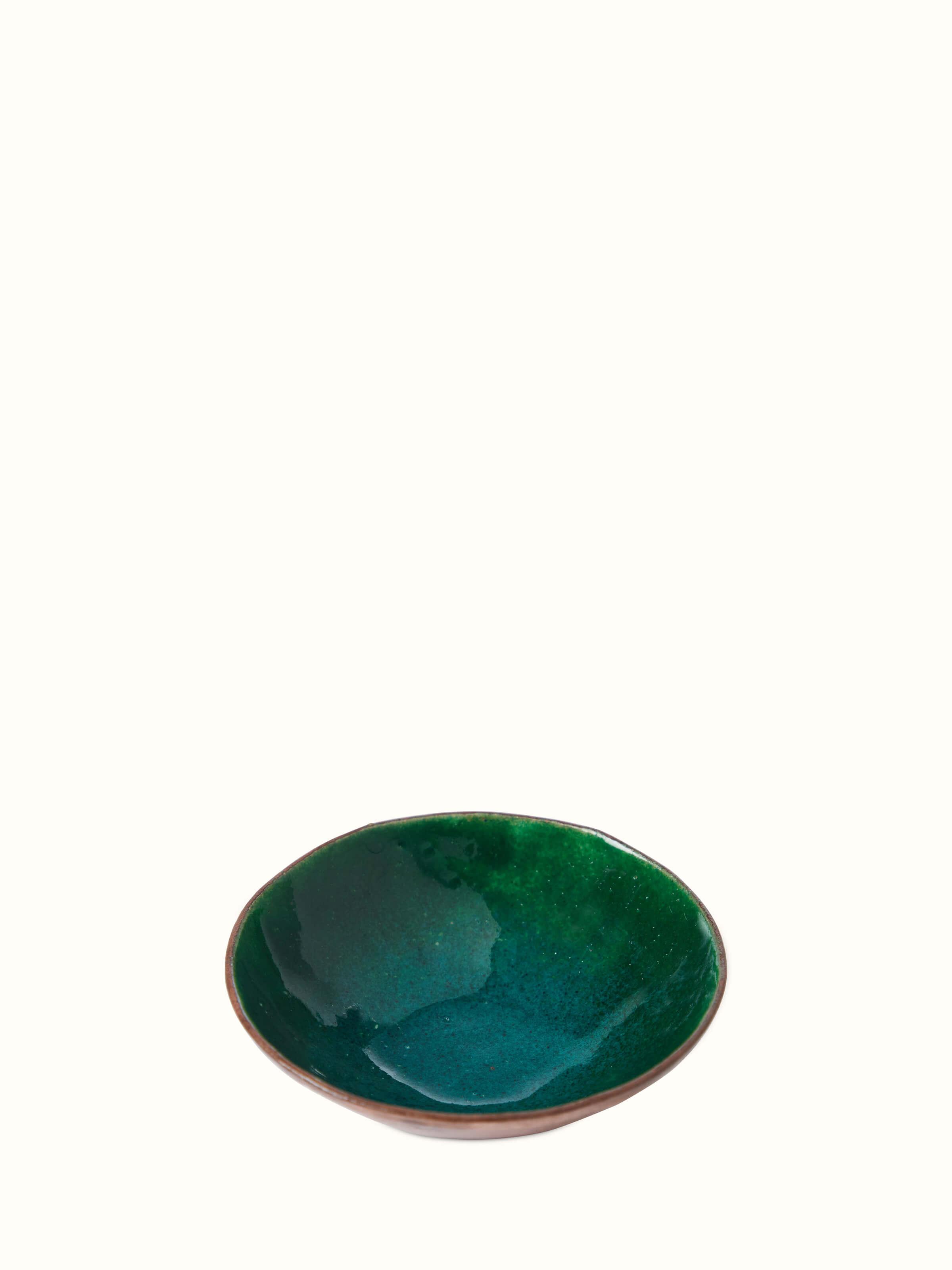 Detailed close-up of Copper nut bowl (6 inches) focusing on its intricate patterns and shine