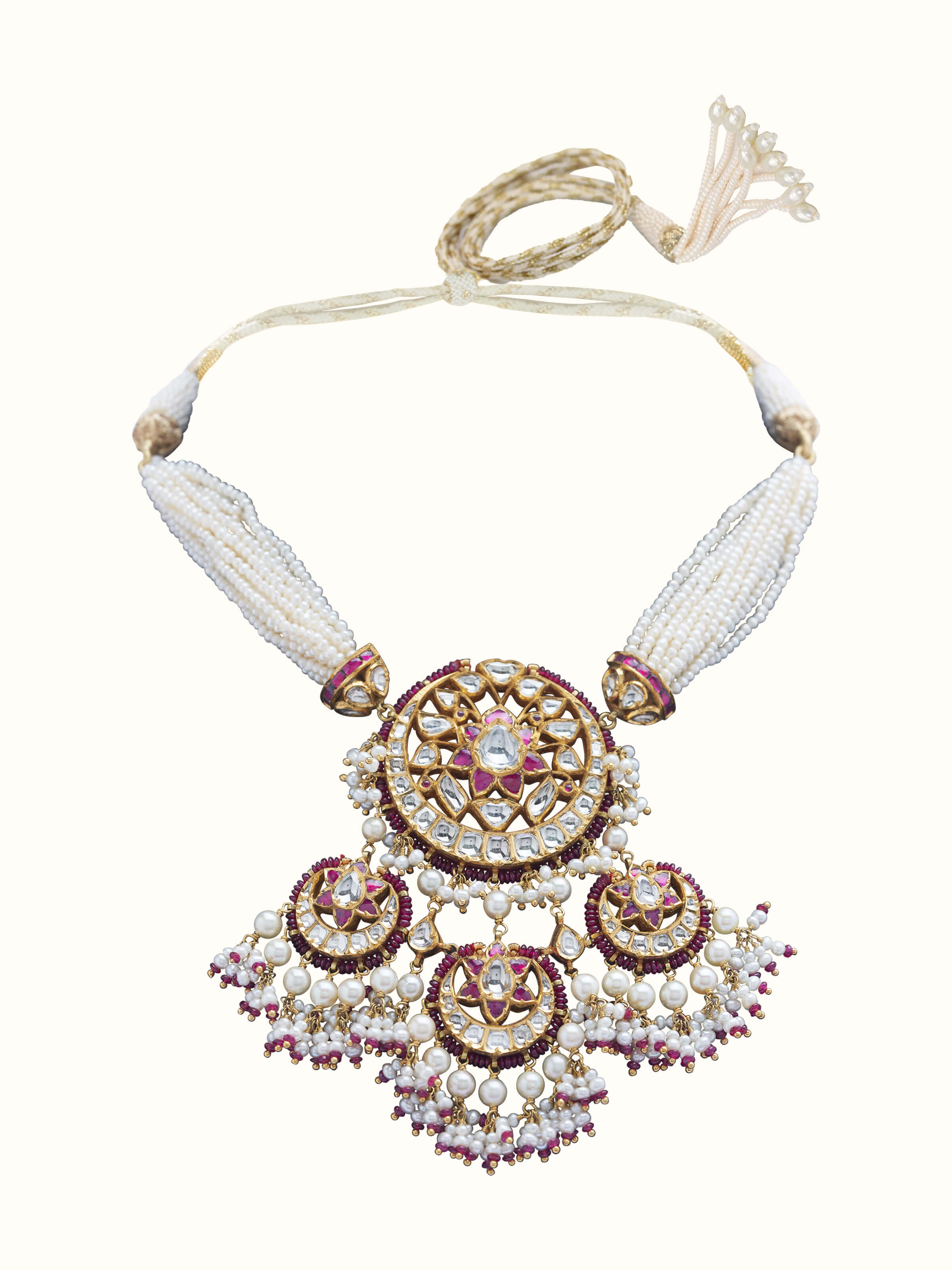 Front view of Jadau 18 Karat Gold Choker featuring luxurious gold design and intricate Jadau work.