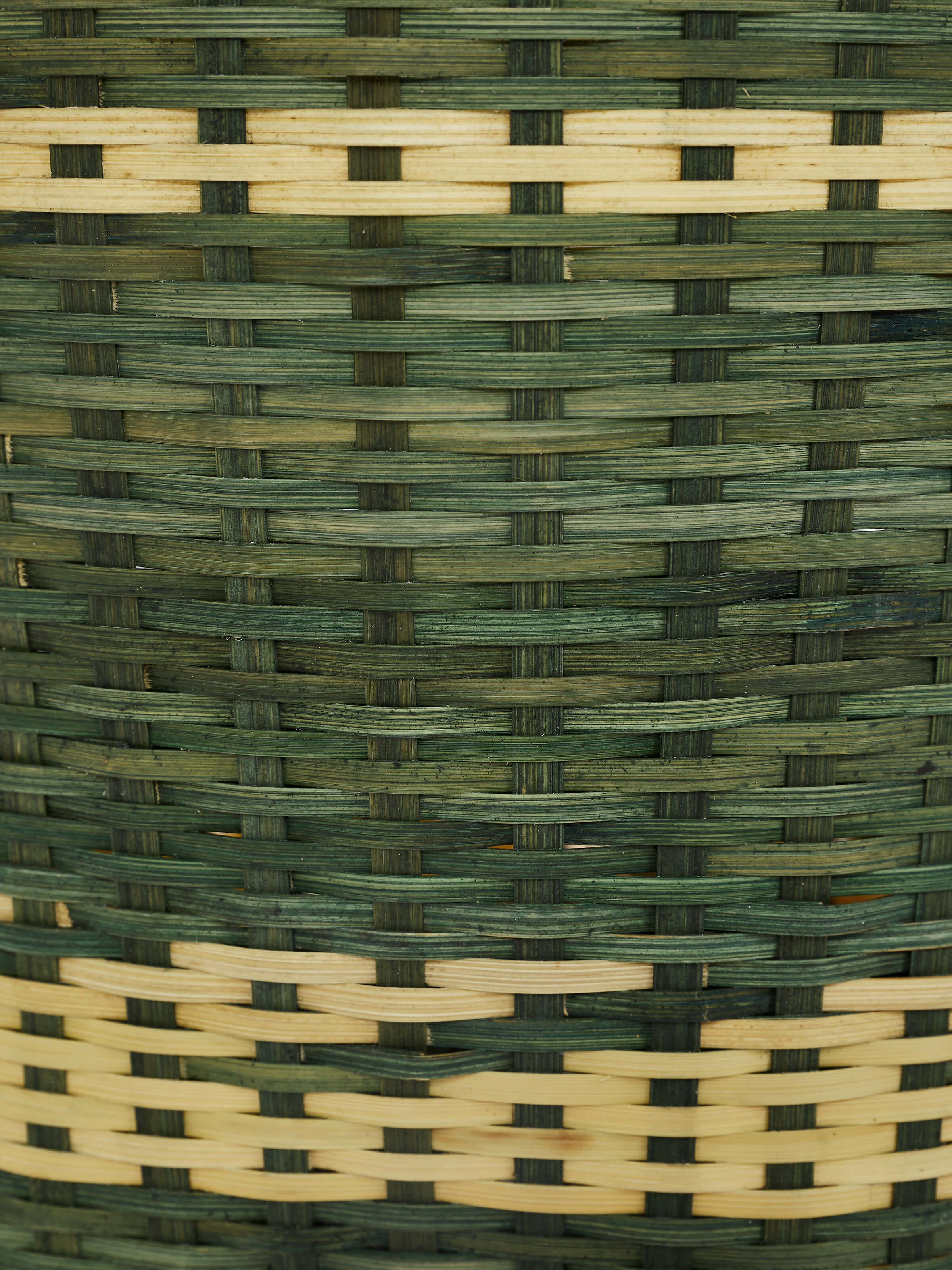 Close-up of green Bamboo planter showing the fine details and craftsmanship of the bamboo material