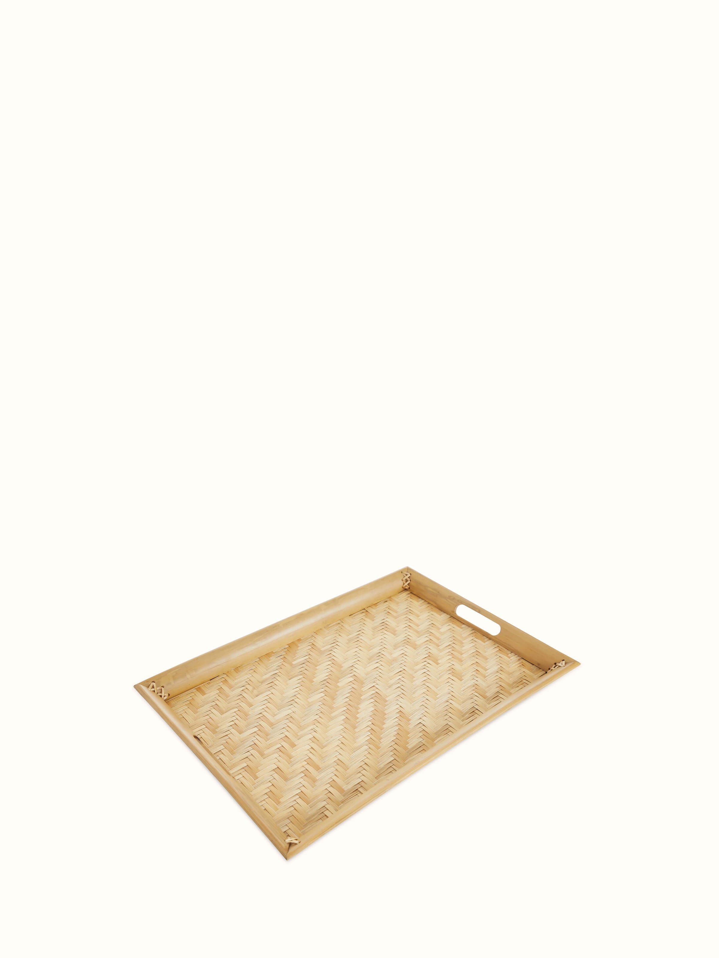 Front view of Bamboo Tray featuring natural bamboo texture and handcrafted design.