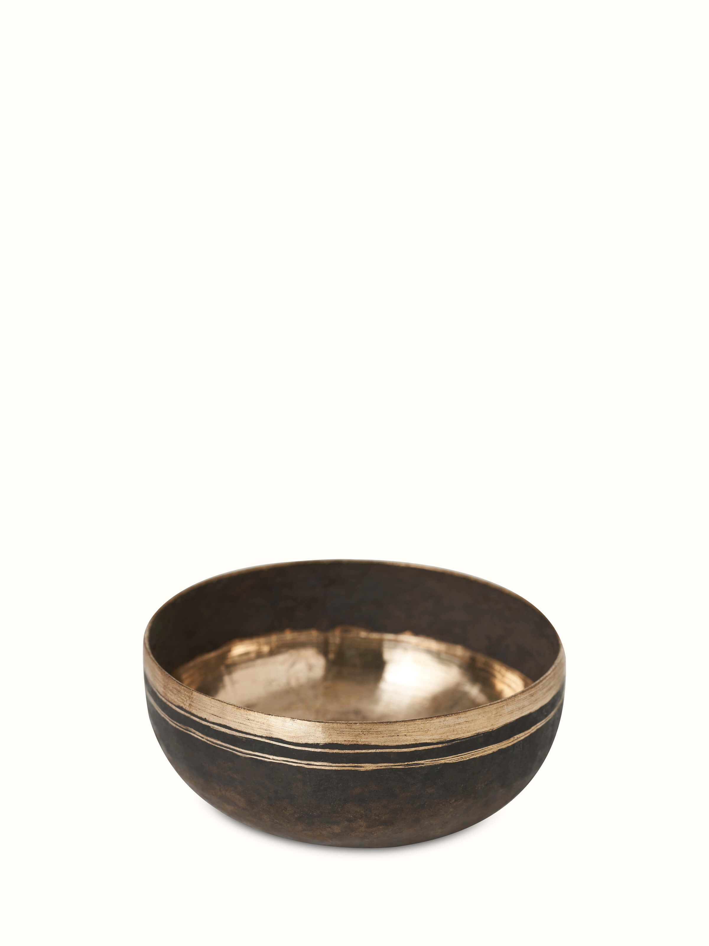 Front view of Bell metal dinner bowls showcasing classic design and reflective surface.