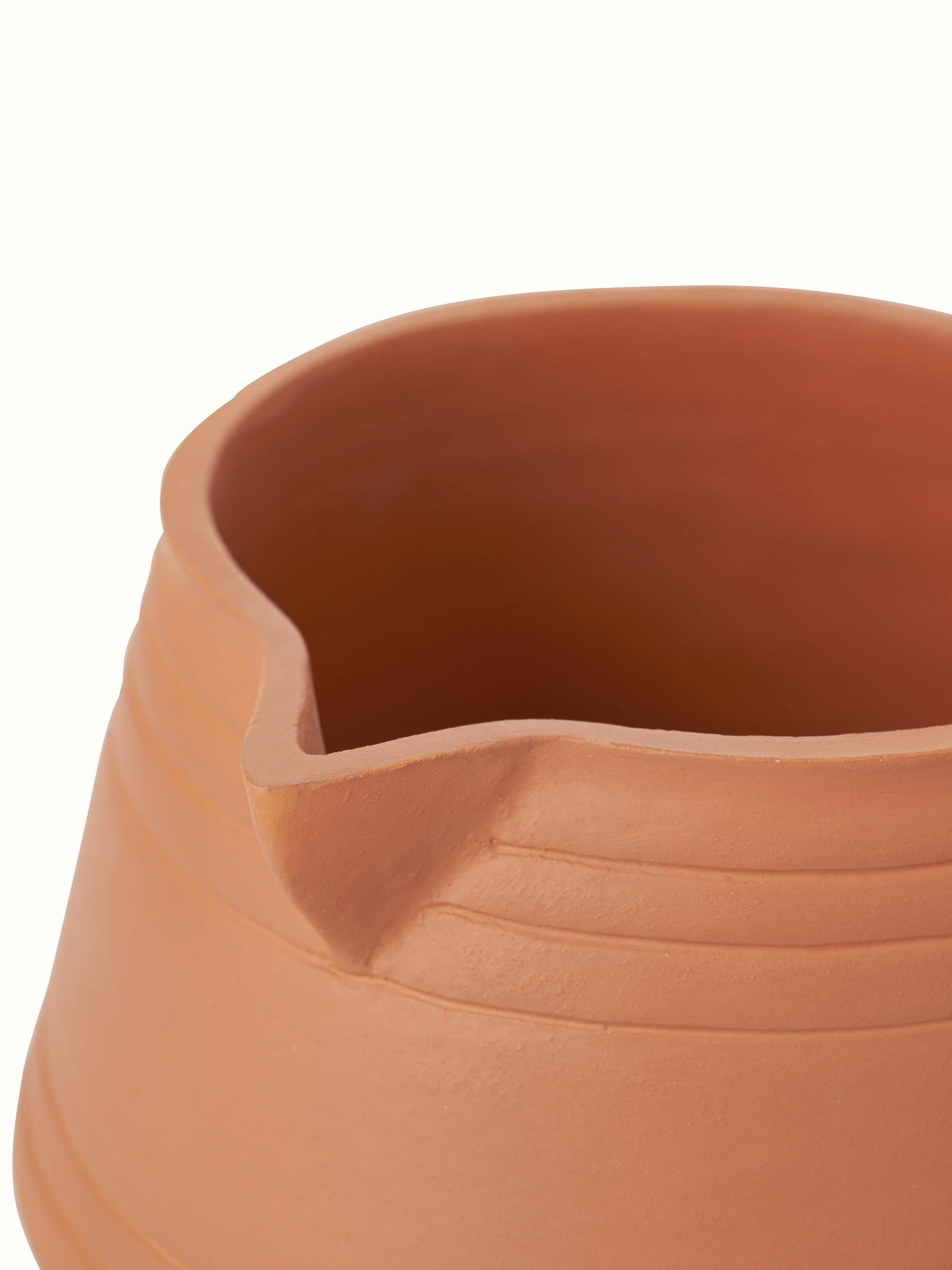 Full view of Natural Terracotta Clay saucepan displaying its rustic charm and practical design