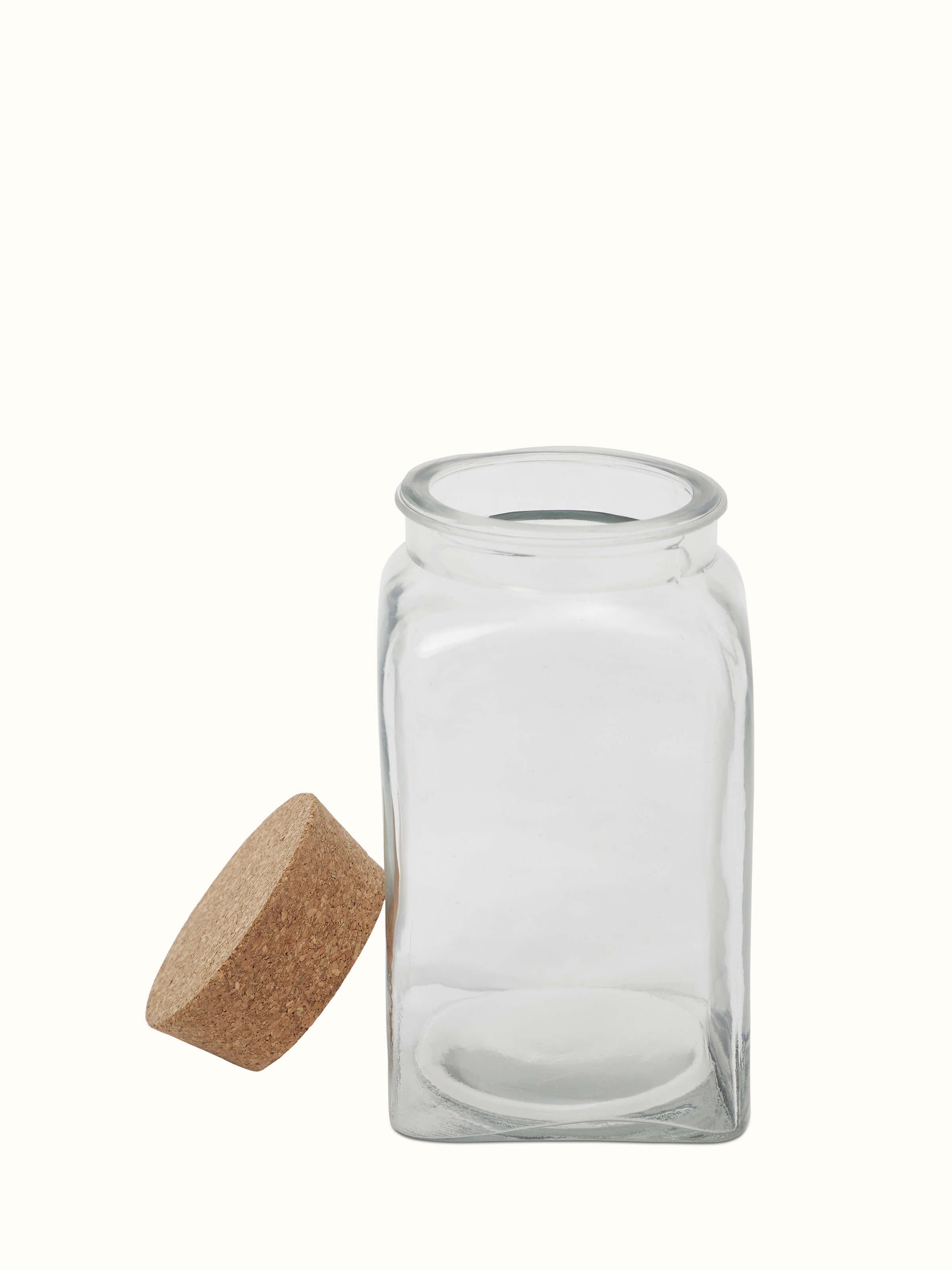 Side view of Glass Jar showcasing its cylindrical shape.