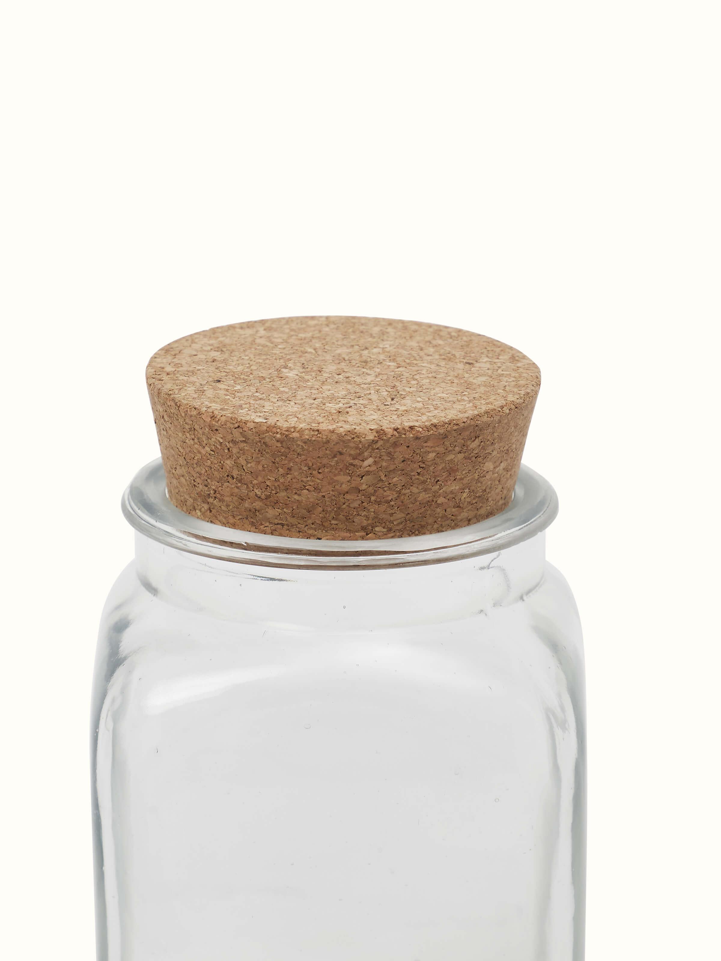 Detailed view of Glass Jar's surface and design.