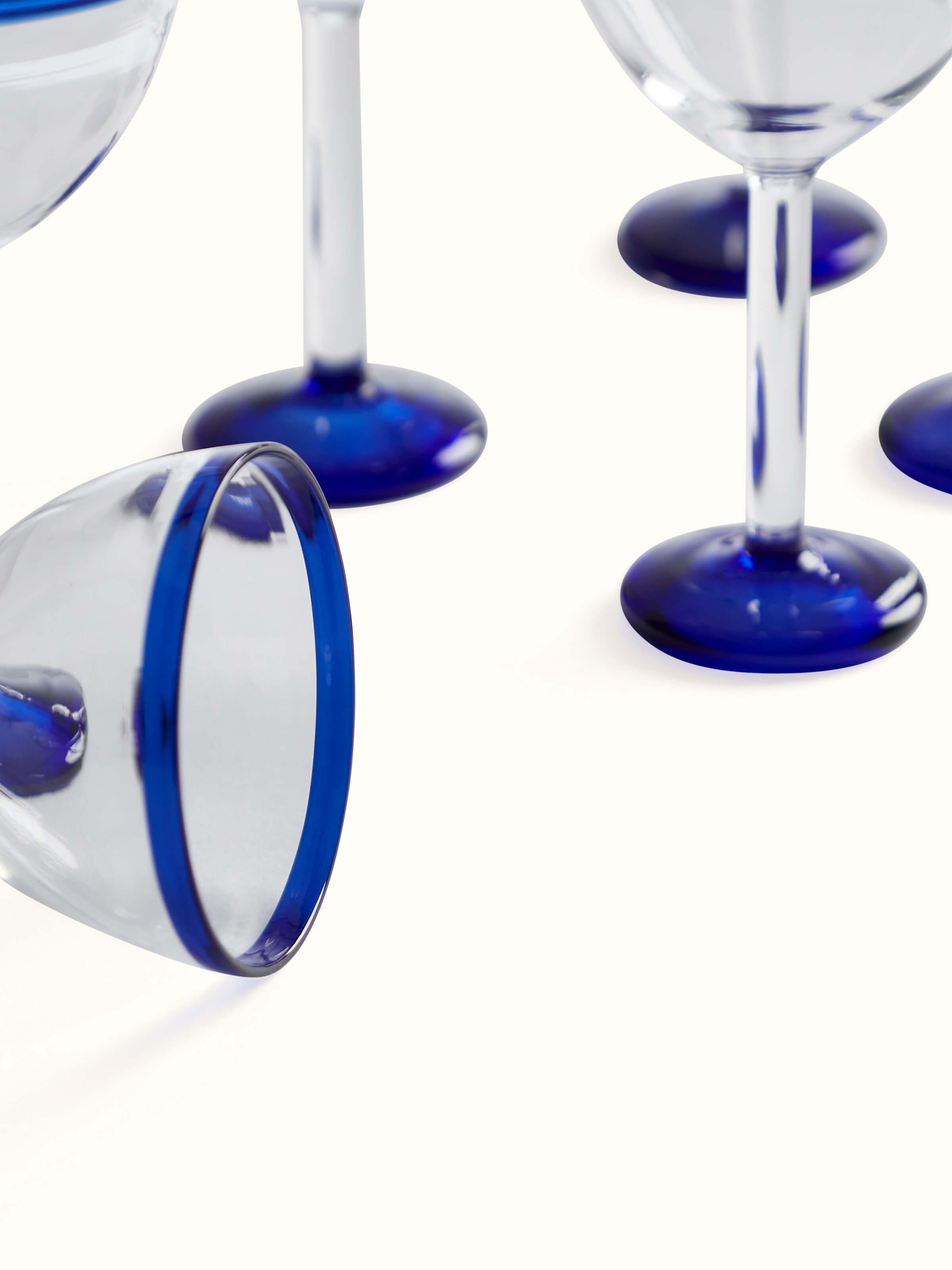 Side view of Wine glasses (6 pcs) highlighting the sleek design and thin rim of the glasses.