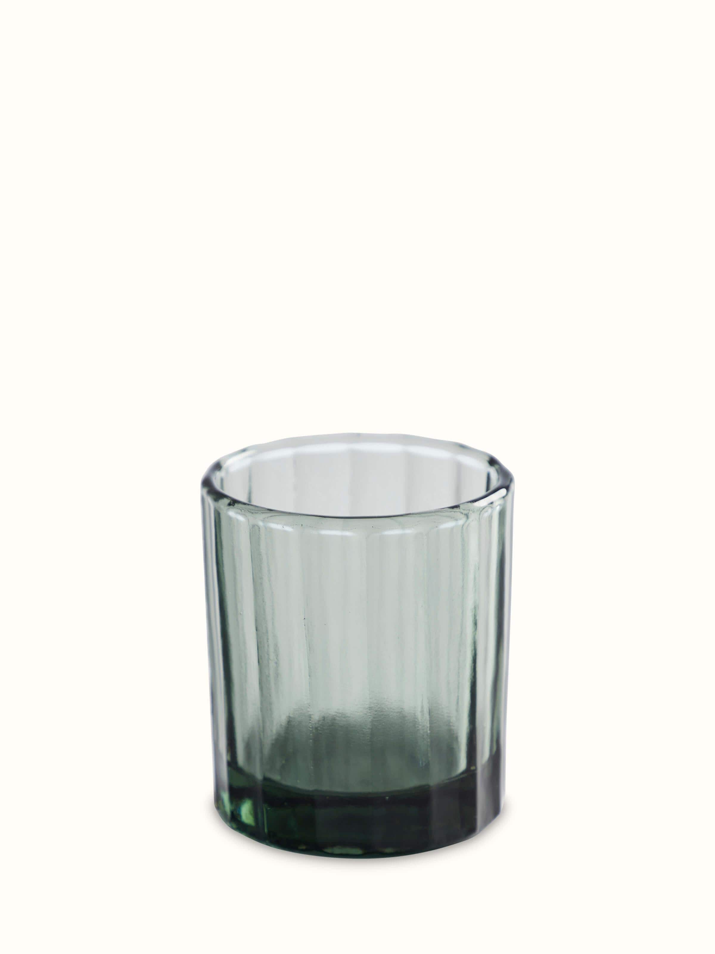 Front view of Firozabadi glass work whiskey glasses set (6 pcs) highlighting the elegant glass design and fine craftsmanship