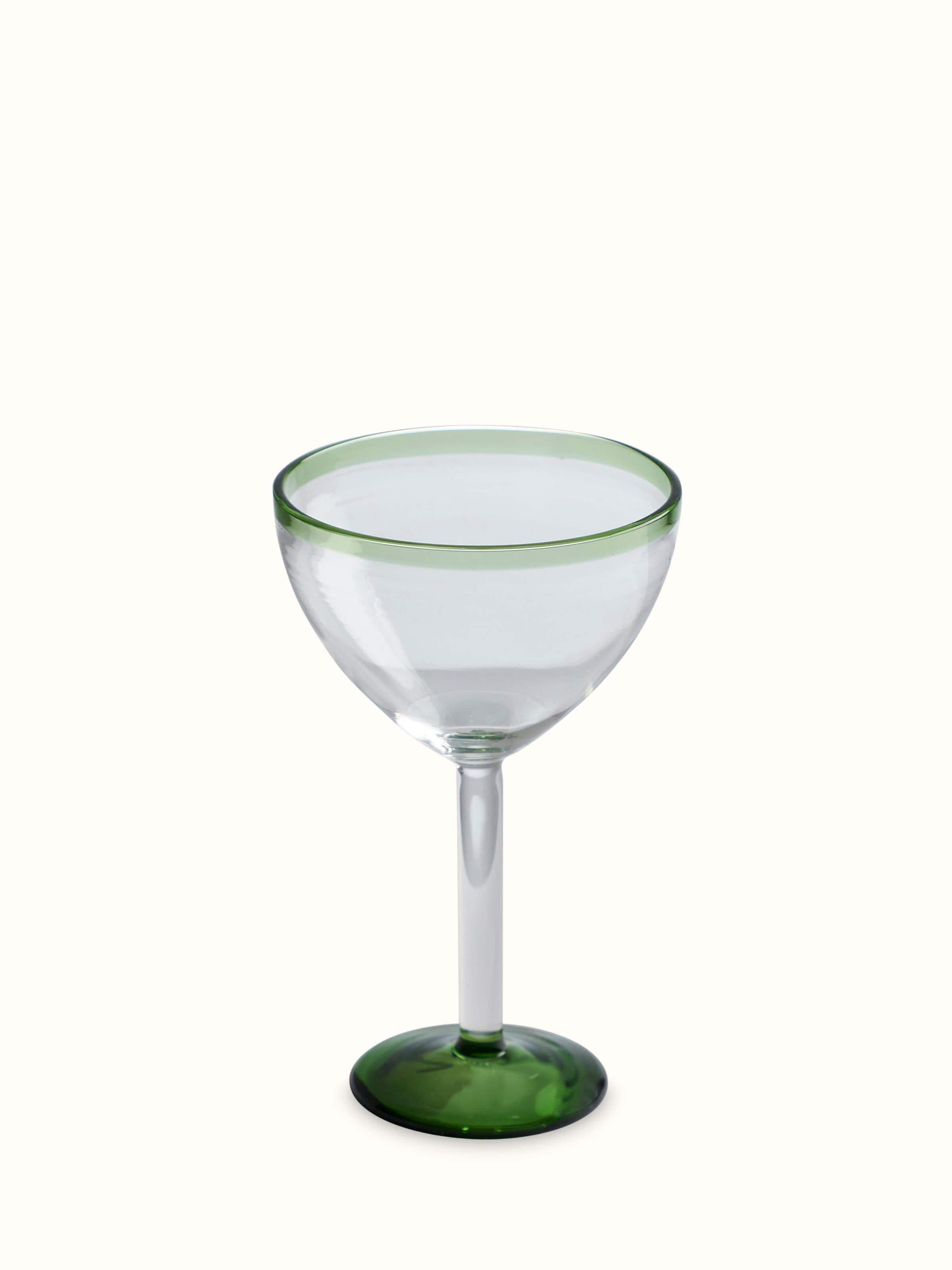 Front view of glass-worked wine glasses (6 pcs) displaying elegant design and clarity