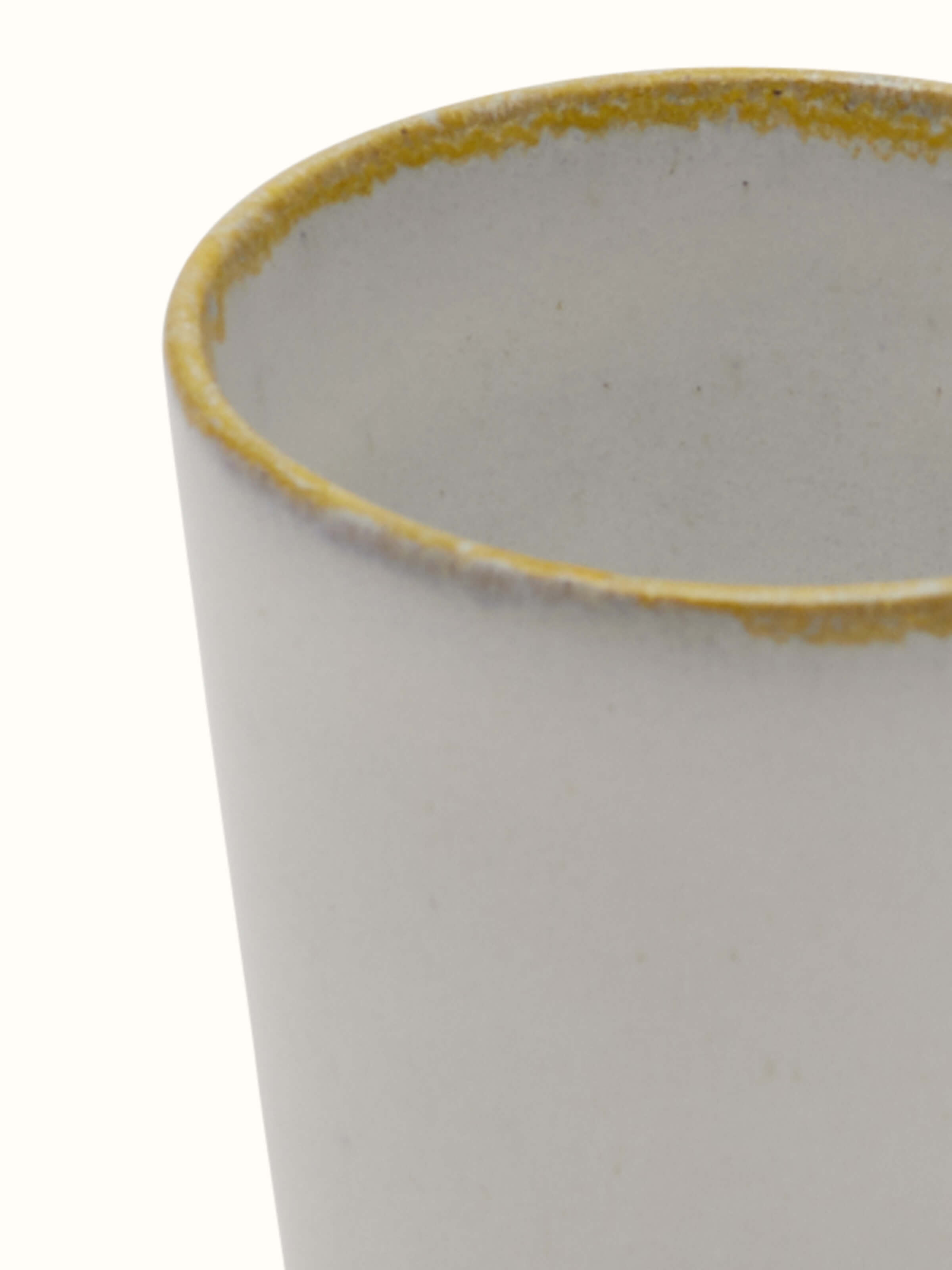 Close-up of Studio pottery ceramic water glasses (4 pcs) highlighting the fine details and high-quality ceramic finish