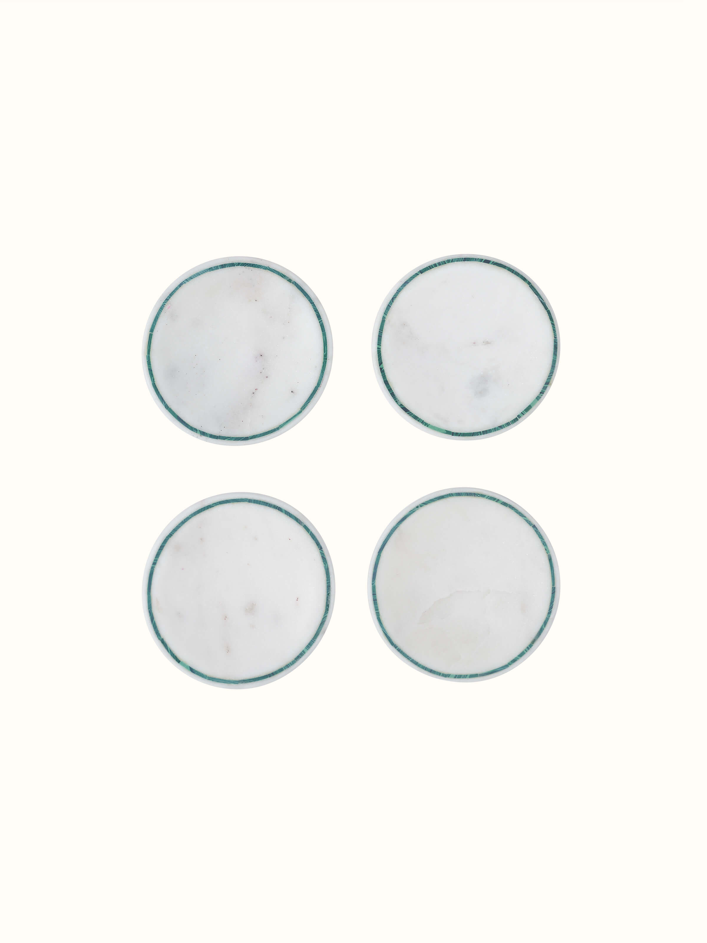 Front view of Marble Inlaid Coasters set displaying elegant inlaid design