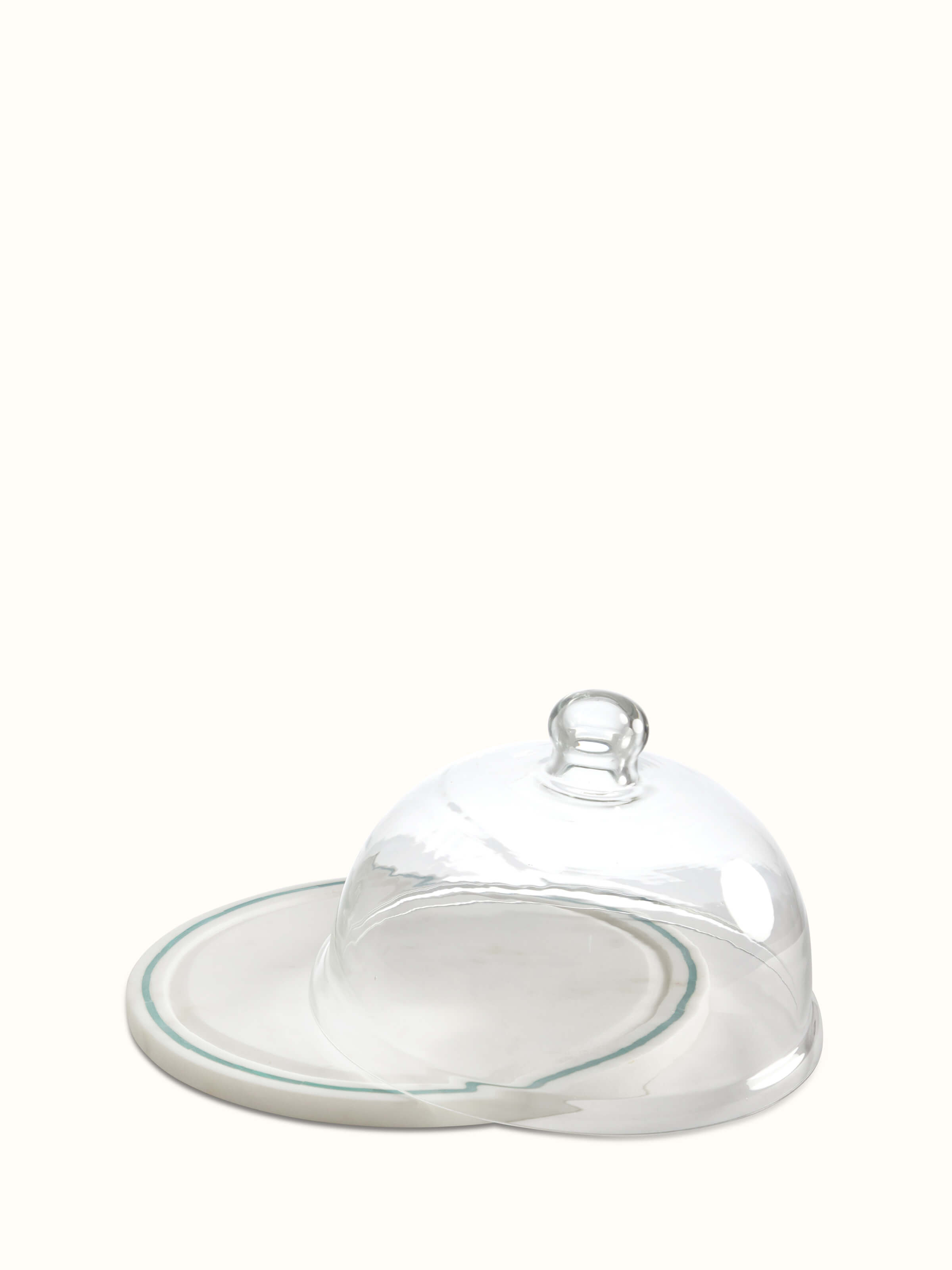 Alternate view of Marble Inlaid Cloche showcasing the unique marble patterns and design details.