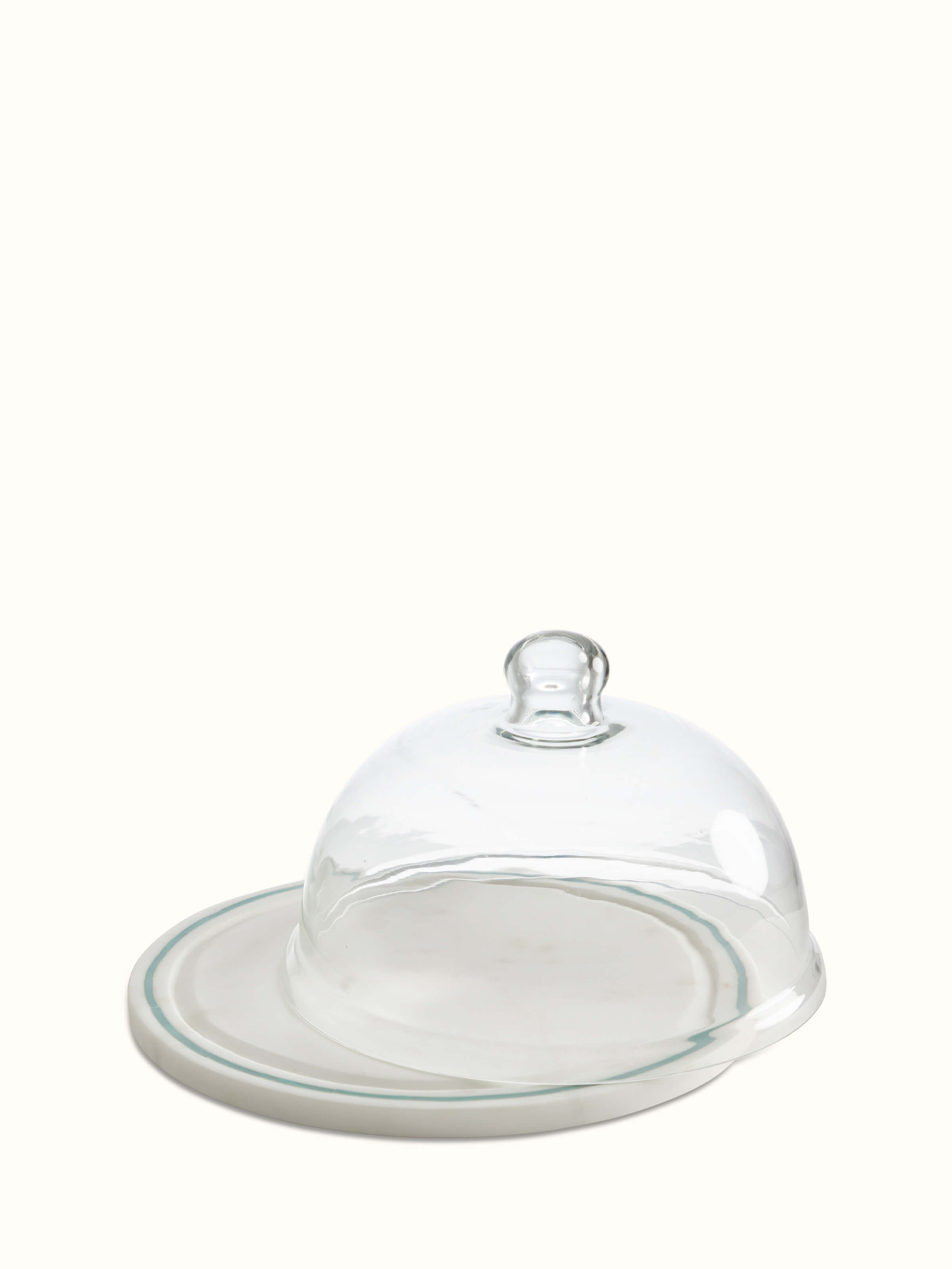 Another alternate view of Marble Inlaid Cloche showing different angles of the marble inlay work.