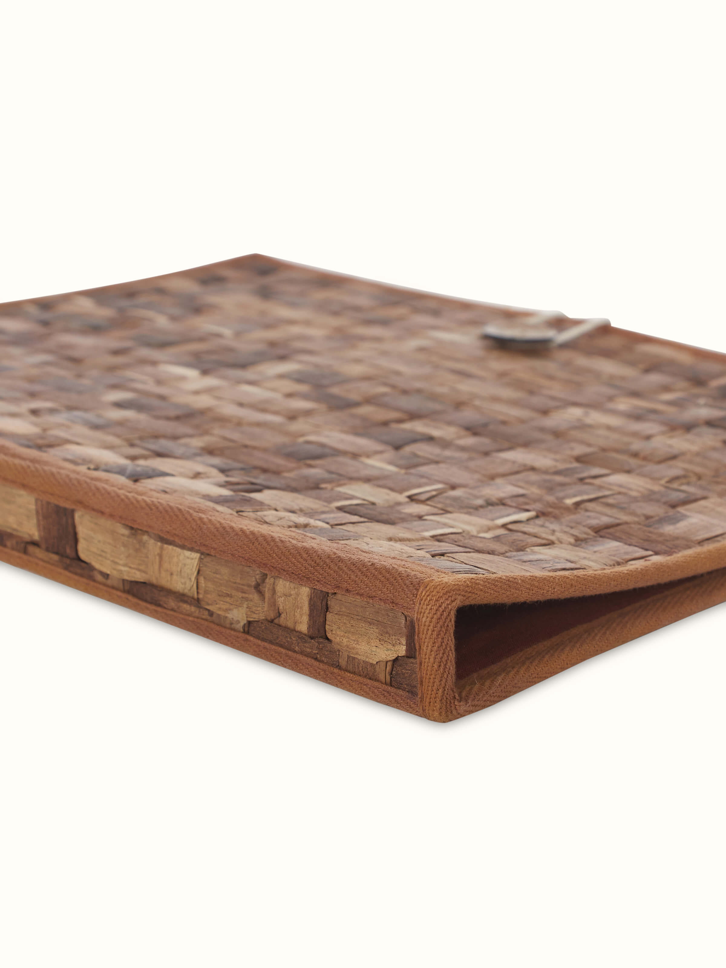 Close-up detail of Bamboo Sustainable File Folder in brown focusing on the material texture and design elements.