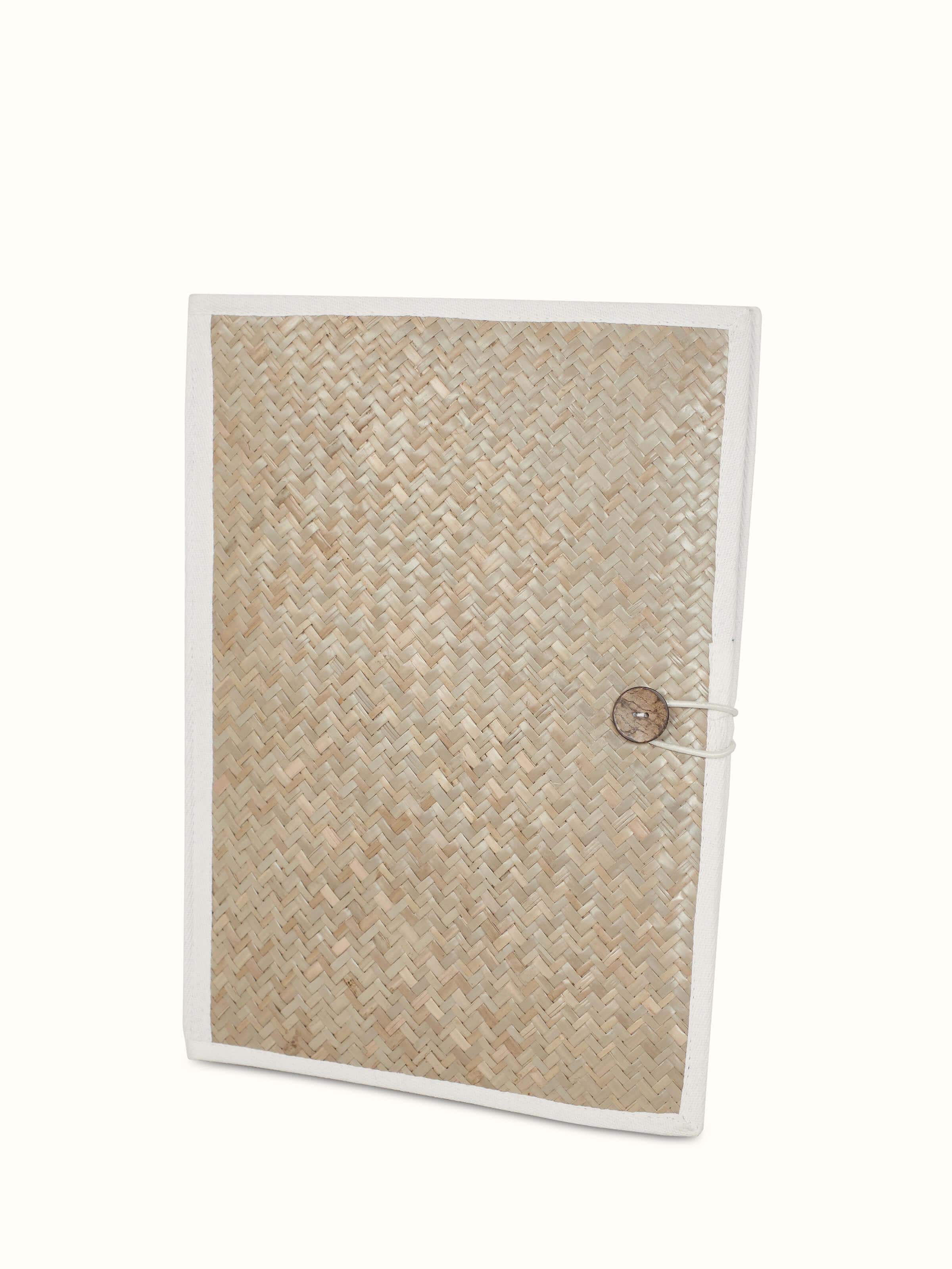 Front view of bamboo sital patti file folder in brown showcasing the natural bamboo texture and durable design.
