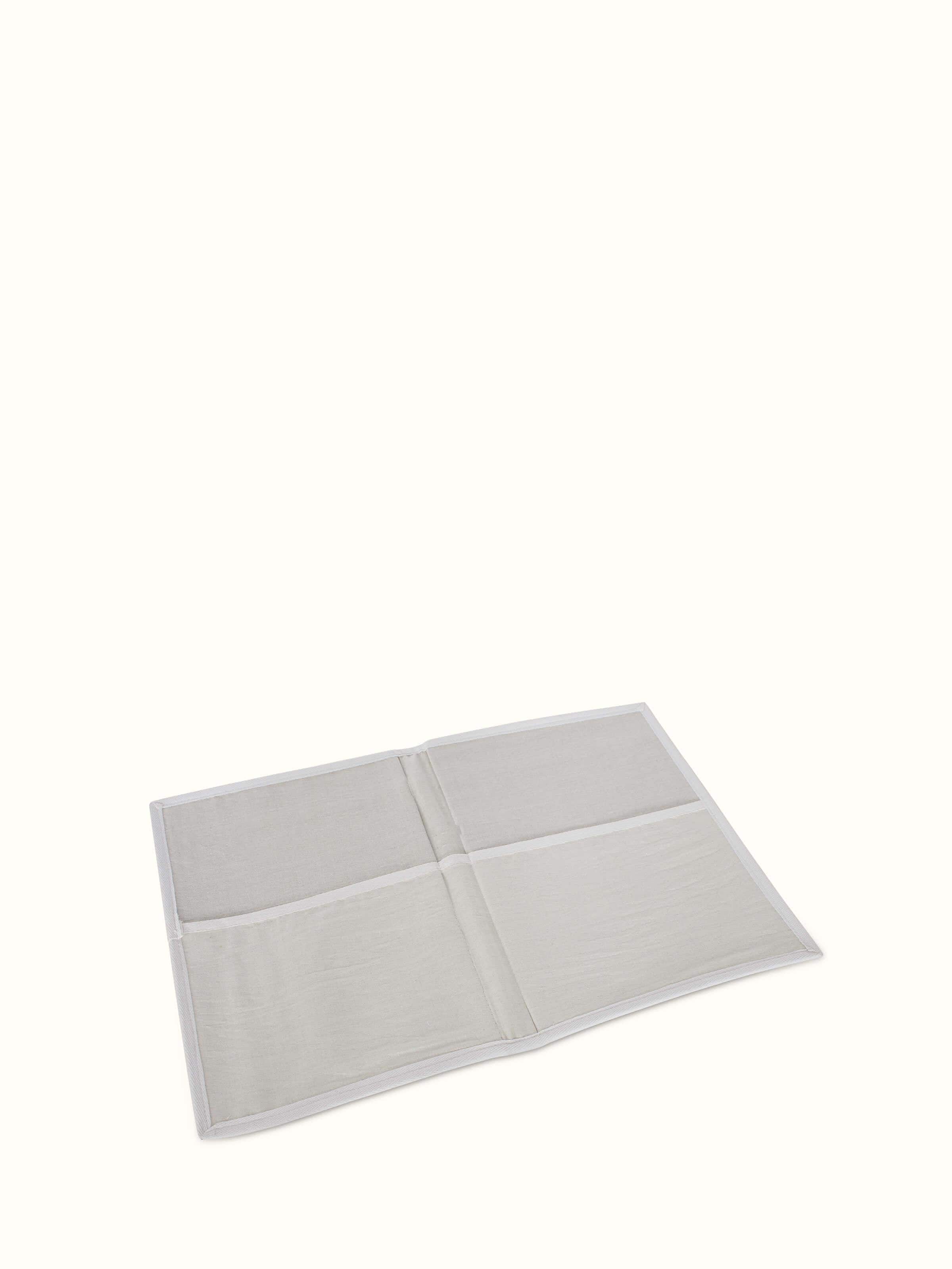 Back view of bamboo sital patti file folder in brown showcasing the file’s structure and the back design.