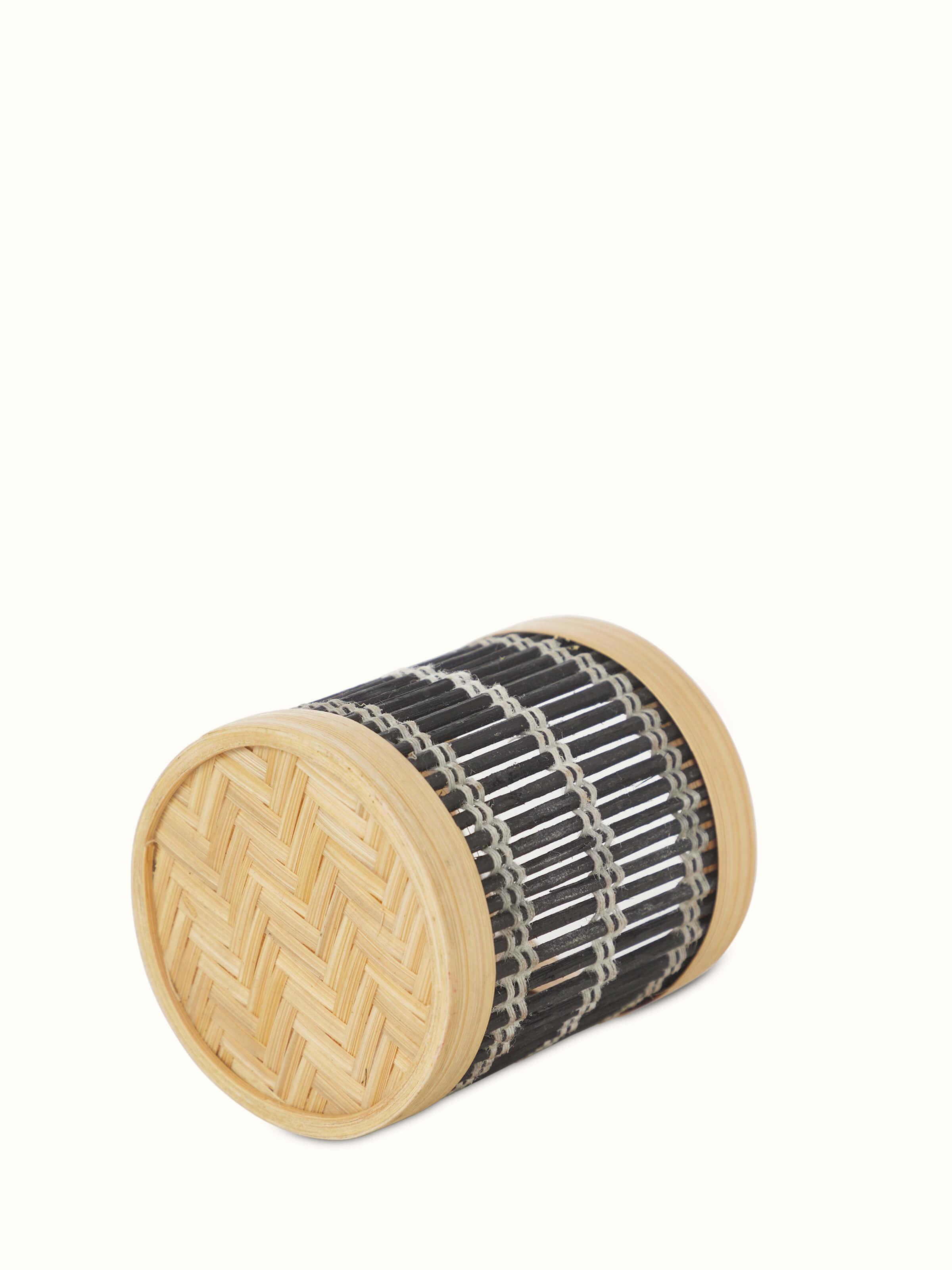 Rear view of Bamboo Pen Stand in Black revealing unobtrusive design