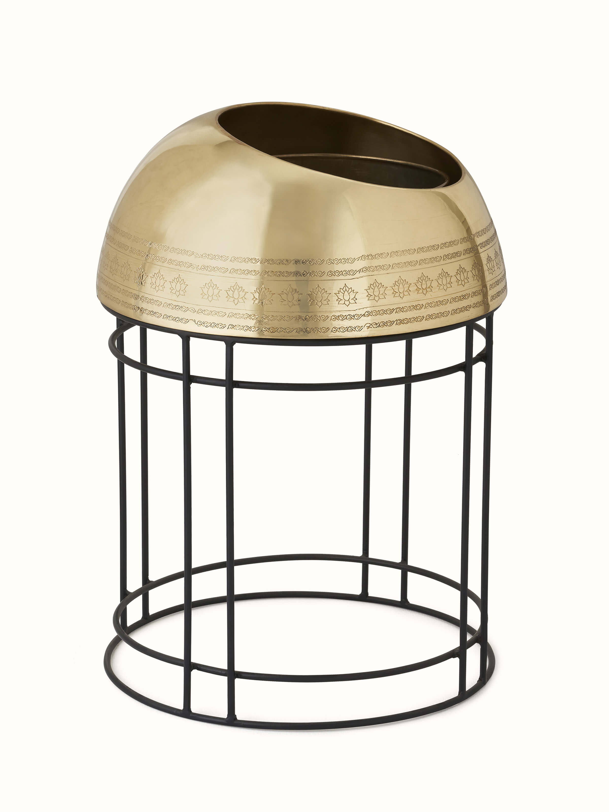 Front view of Traditional Brass Planter showcasing its classic design